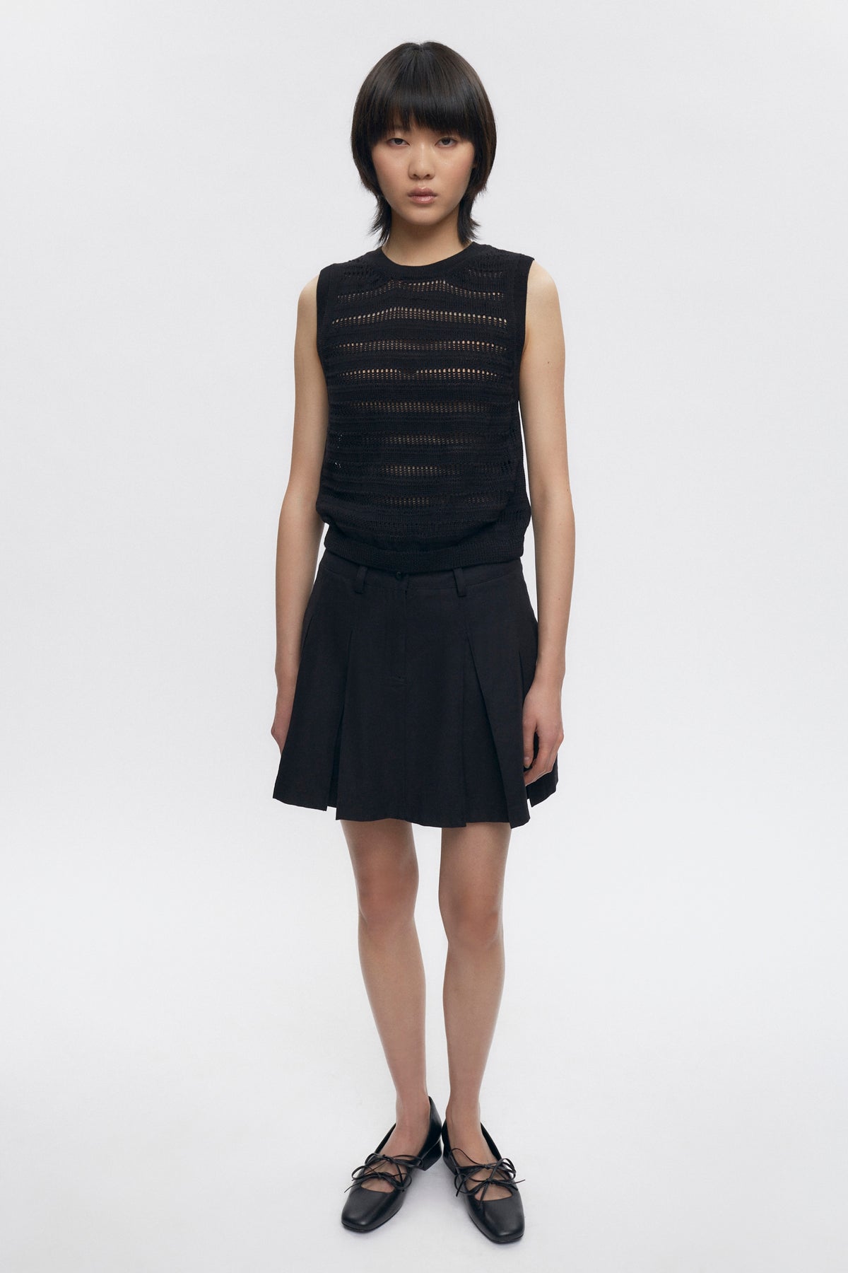 Débardeur en tricot Acacia pour femme en noir