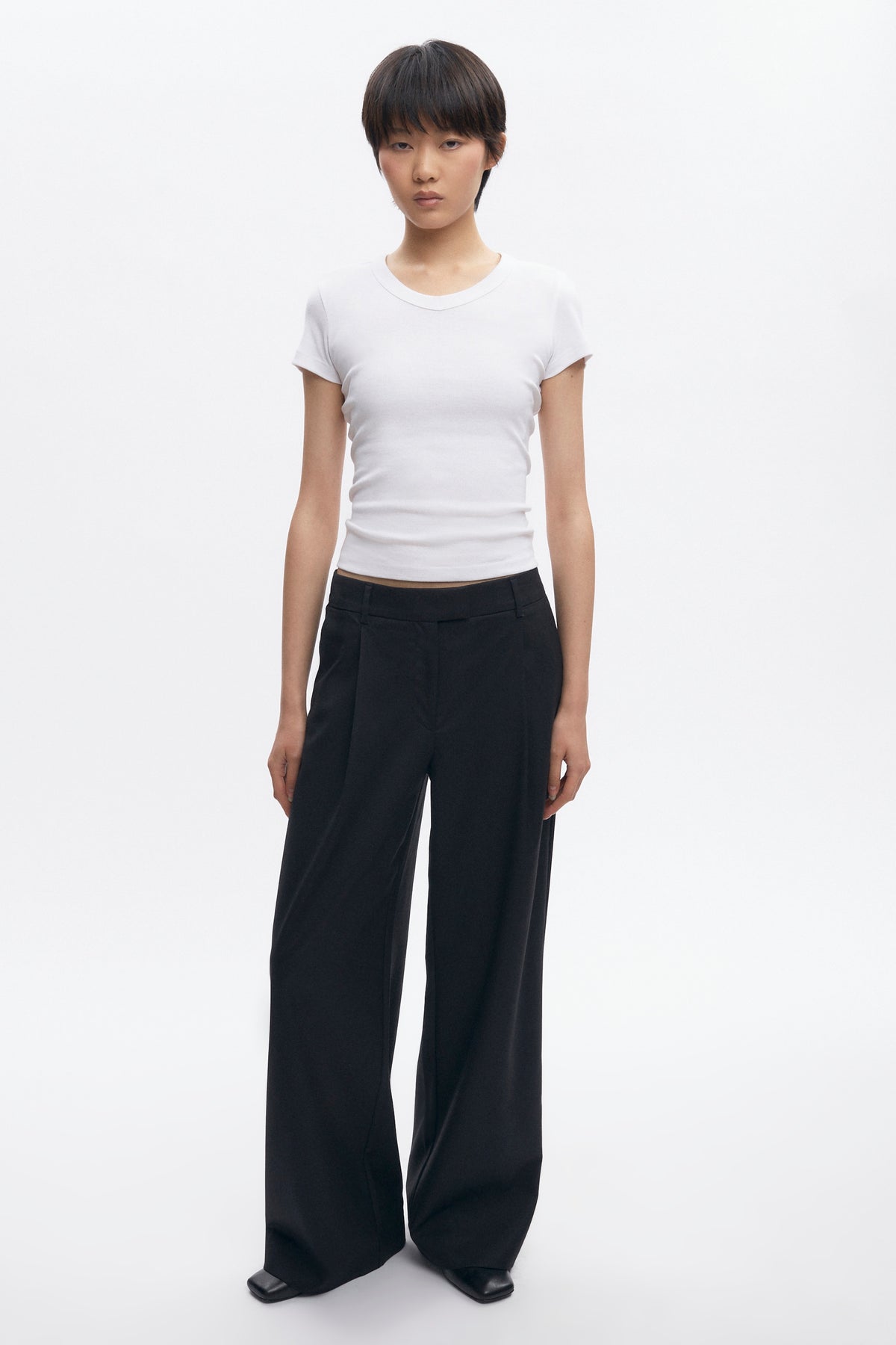 Pantalon en laine Amun pour femme en noir