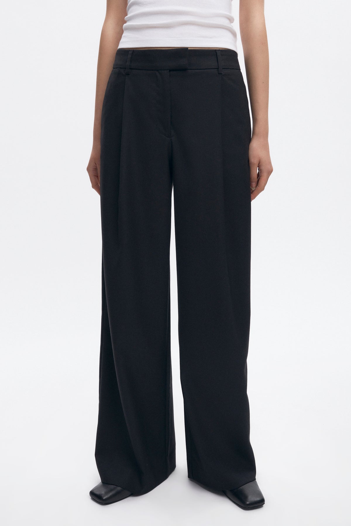 Pantalon en laine Amun pour femme en noir