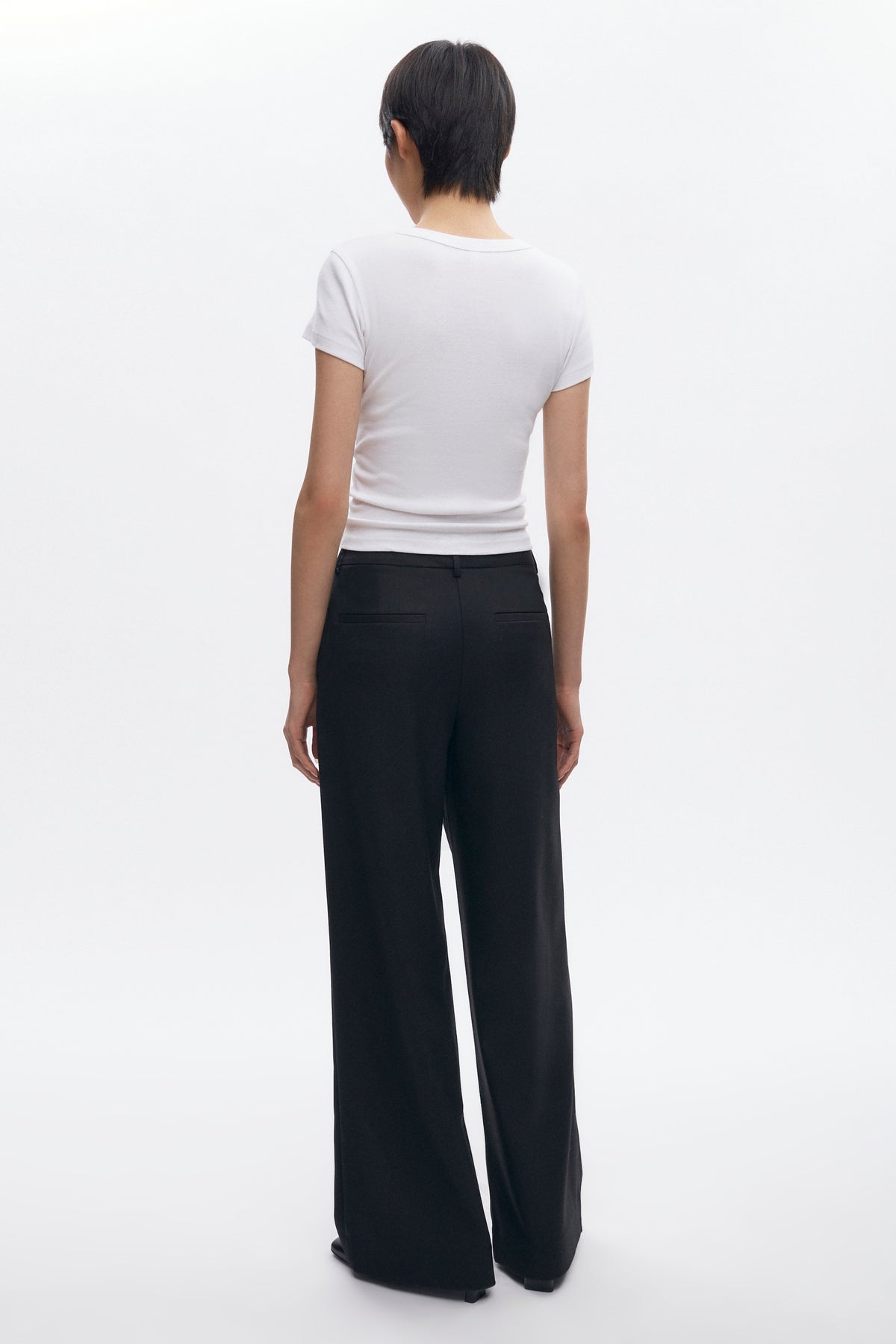 Pantalon en laine Amun pour femme en noir