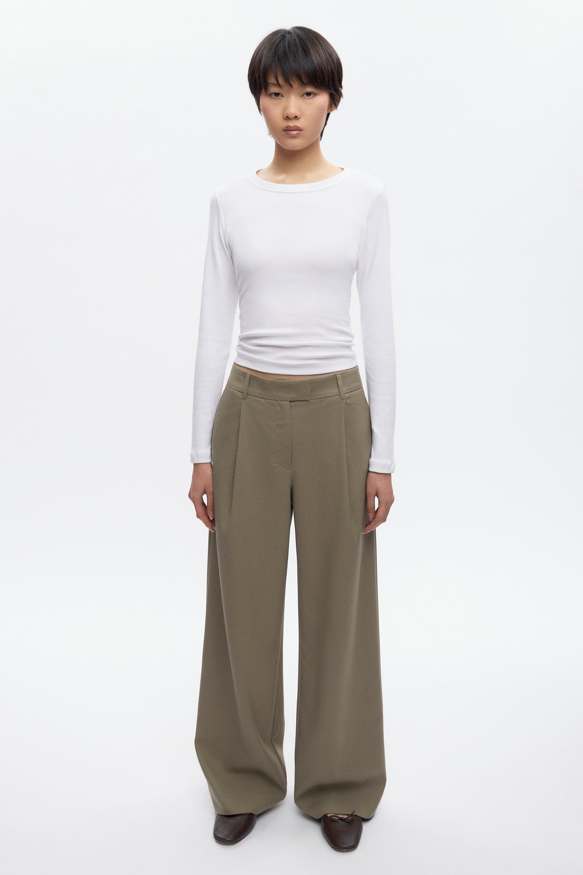 Pantalon en laine Amun pour femme en desert