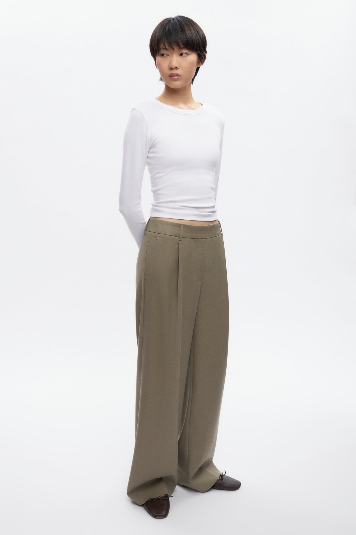 Pantalon en laine Amun pour femme en desert