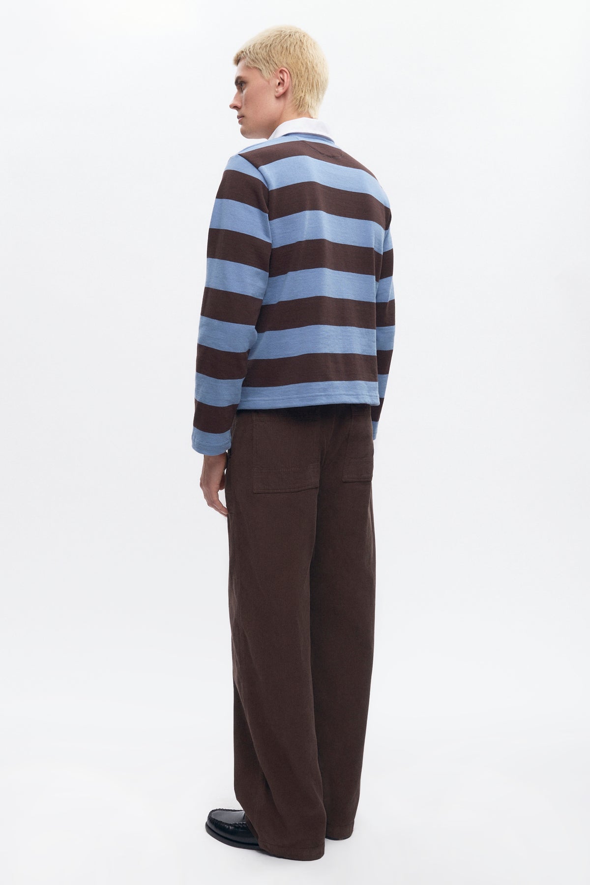 Shrunken Rugby Shirt in Columbia/Brown