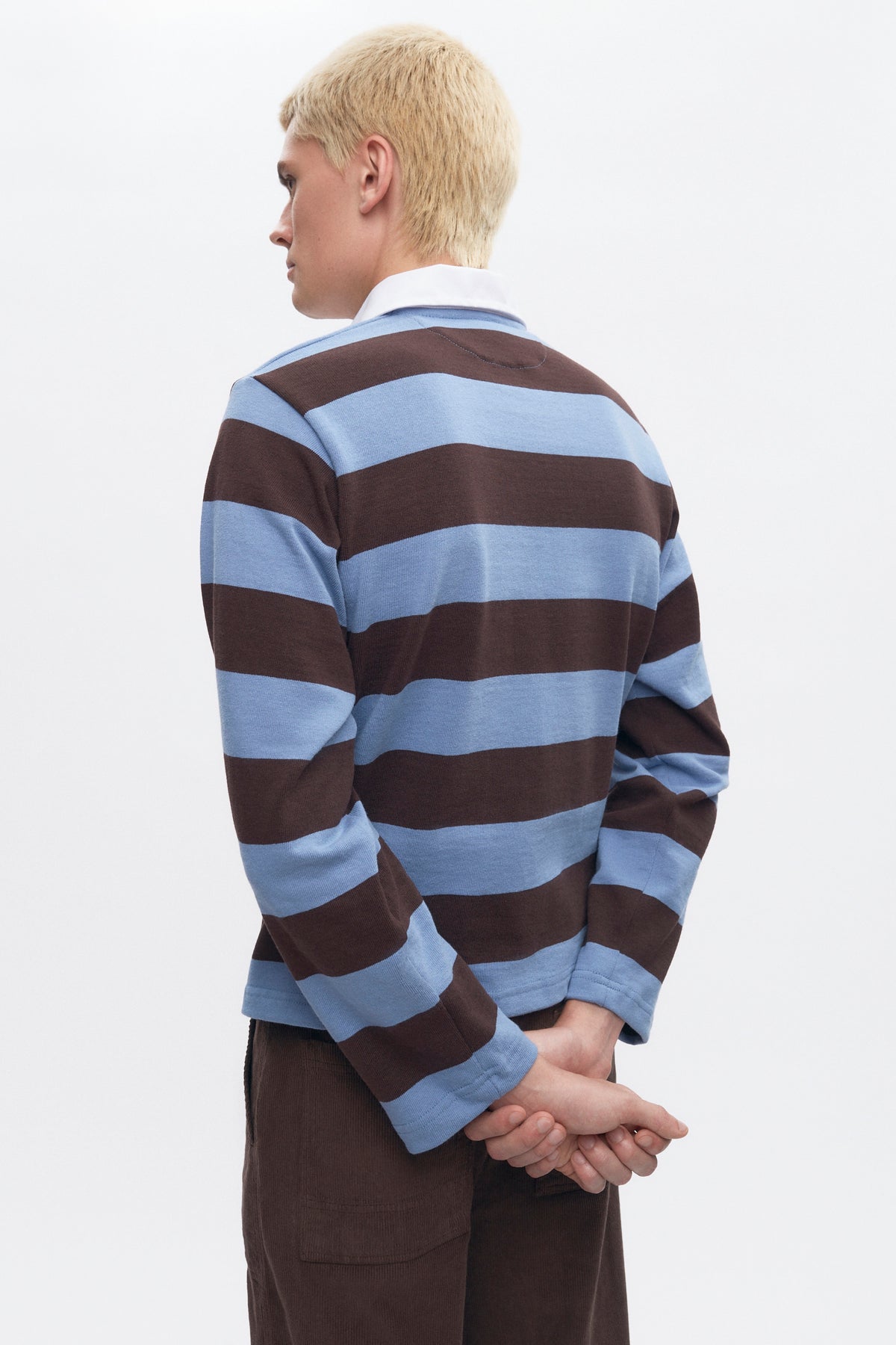 Shrunken Rugby Shirt in Columbia/Brown