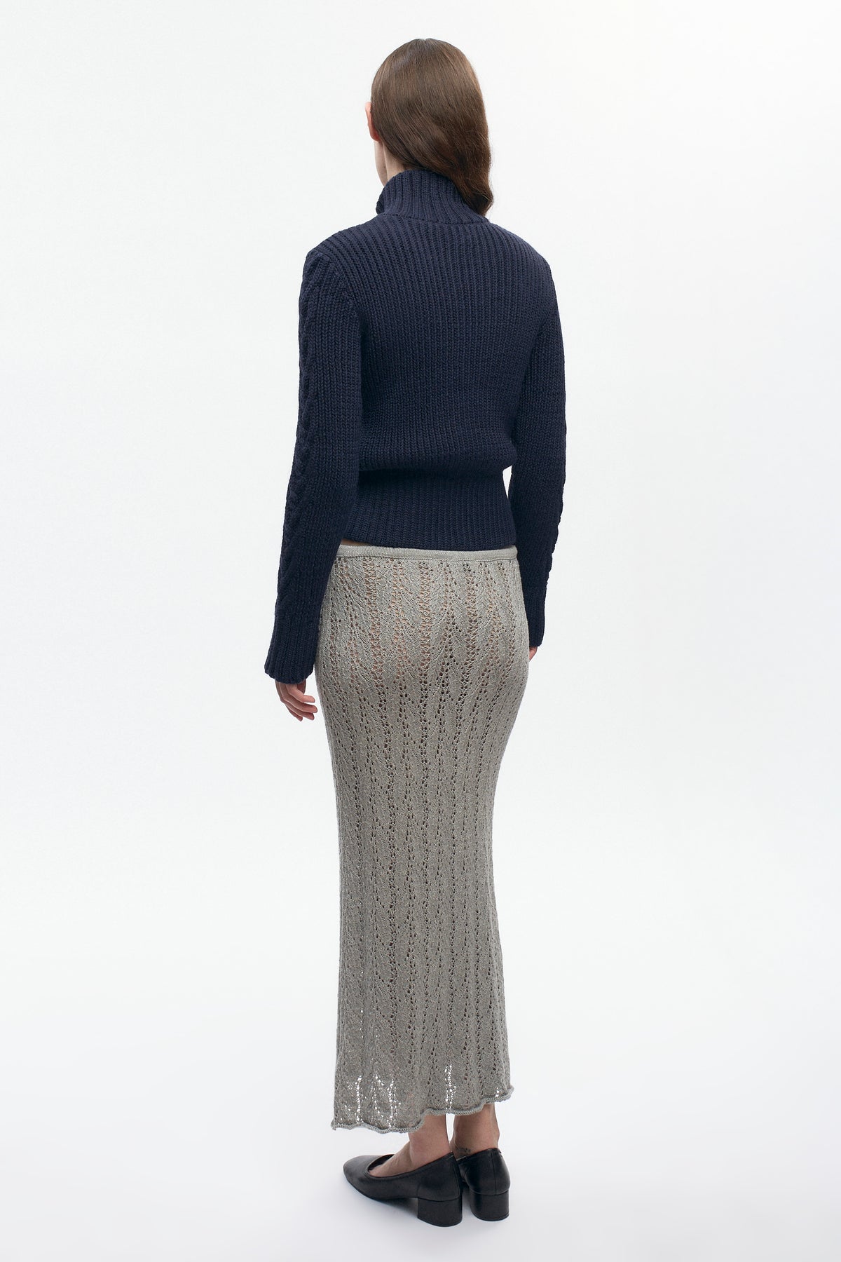 Pull à fermeture éclair et torsades pour femme en midnight