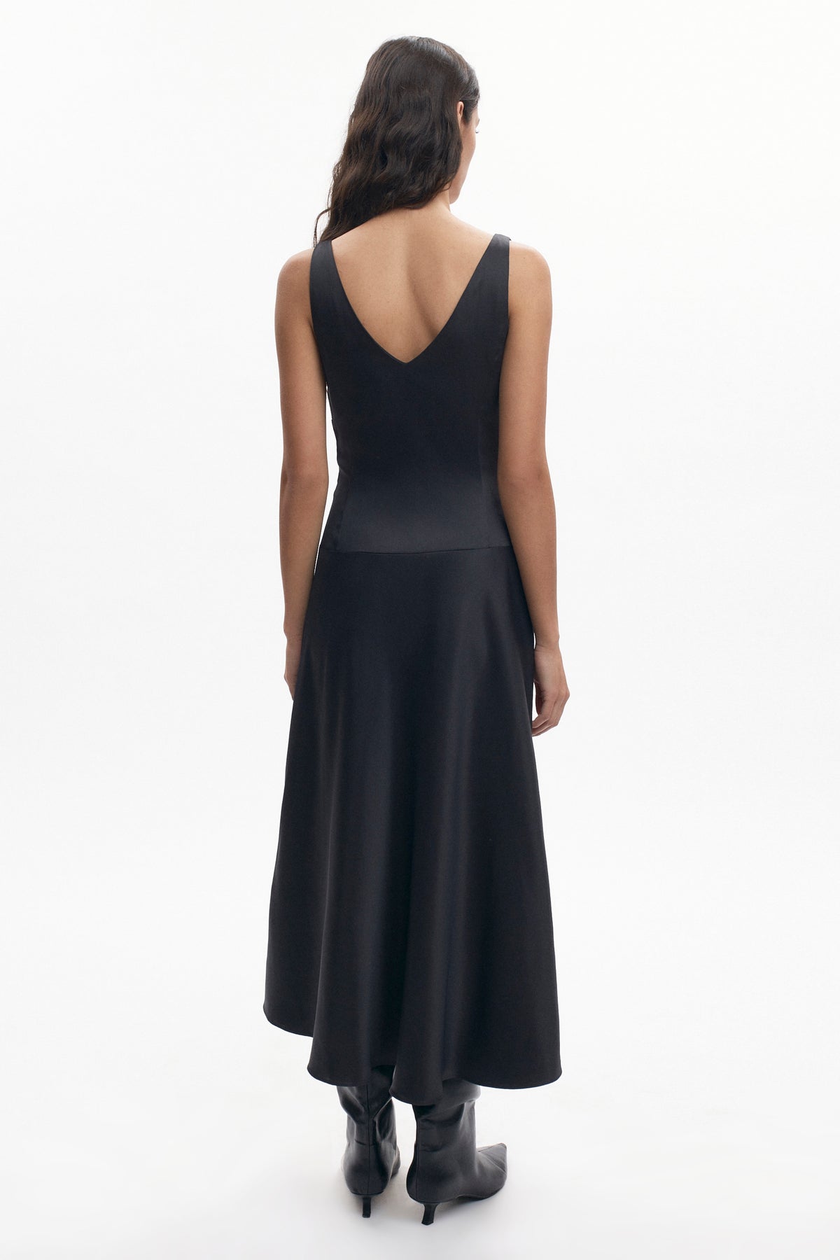 Robe plongeante Cleo pour femme en noir