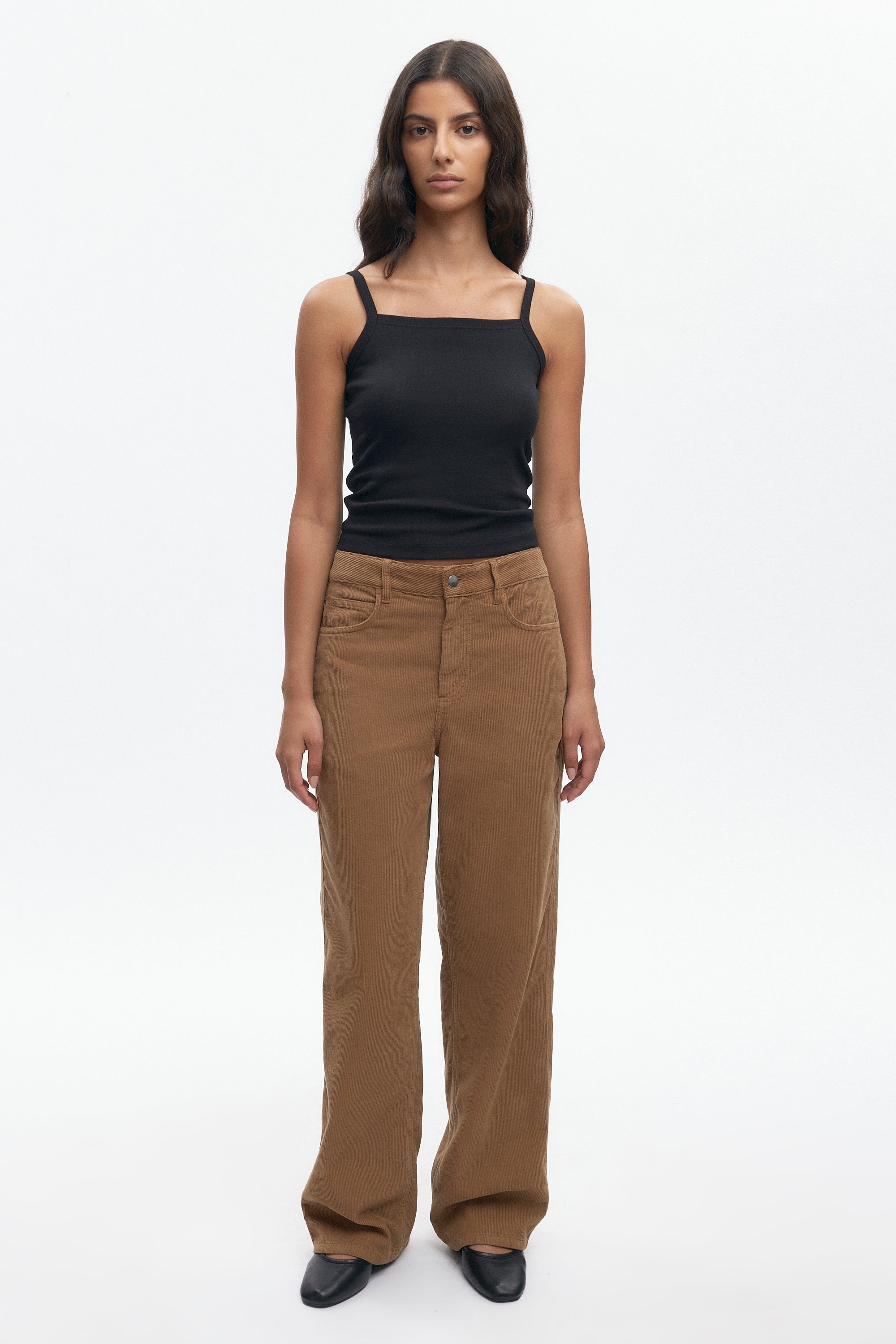 Pantalon en velours côtelé Taba pour femme en loutre