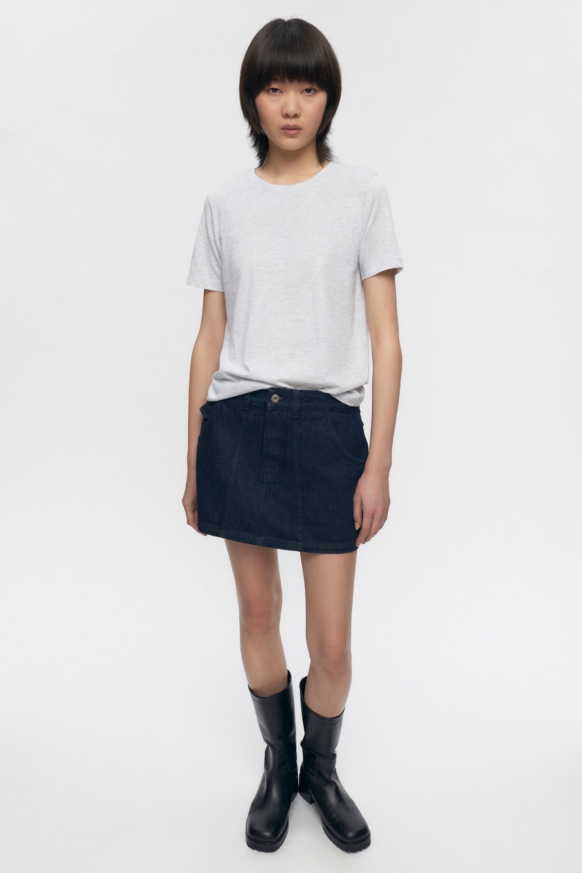 Women's Essential Crew in Ash Melange