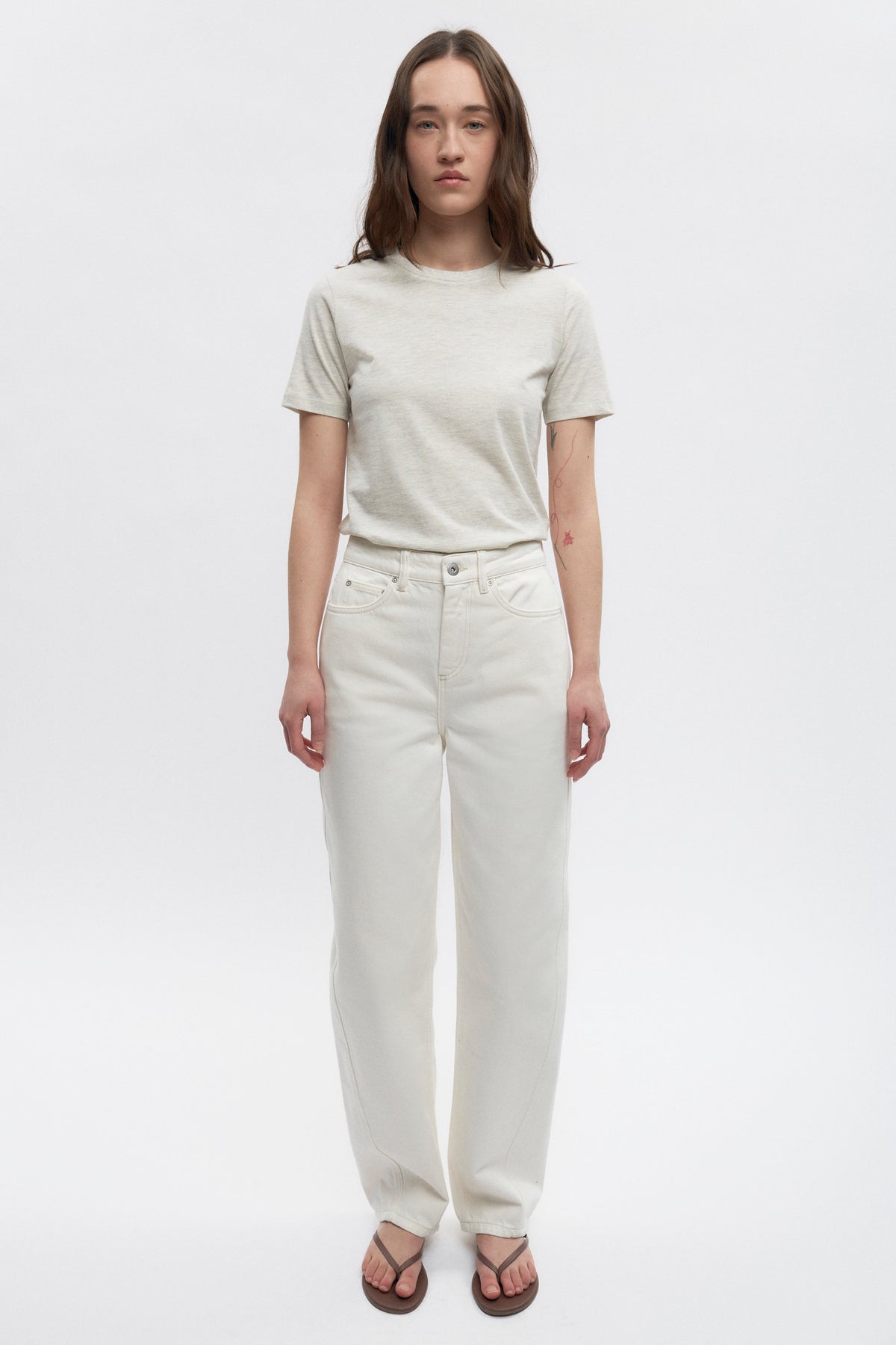 Women's Essential Crew in Oat Melange