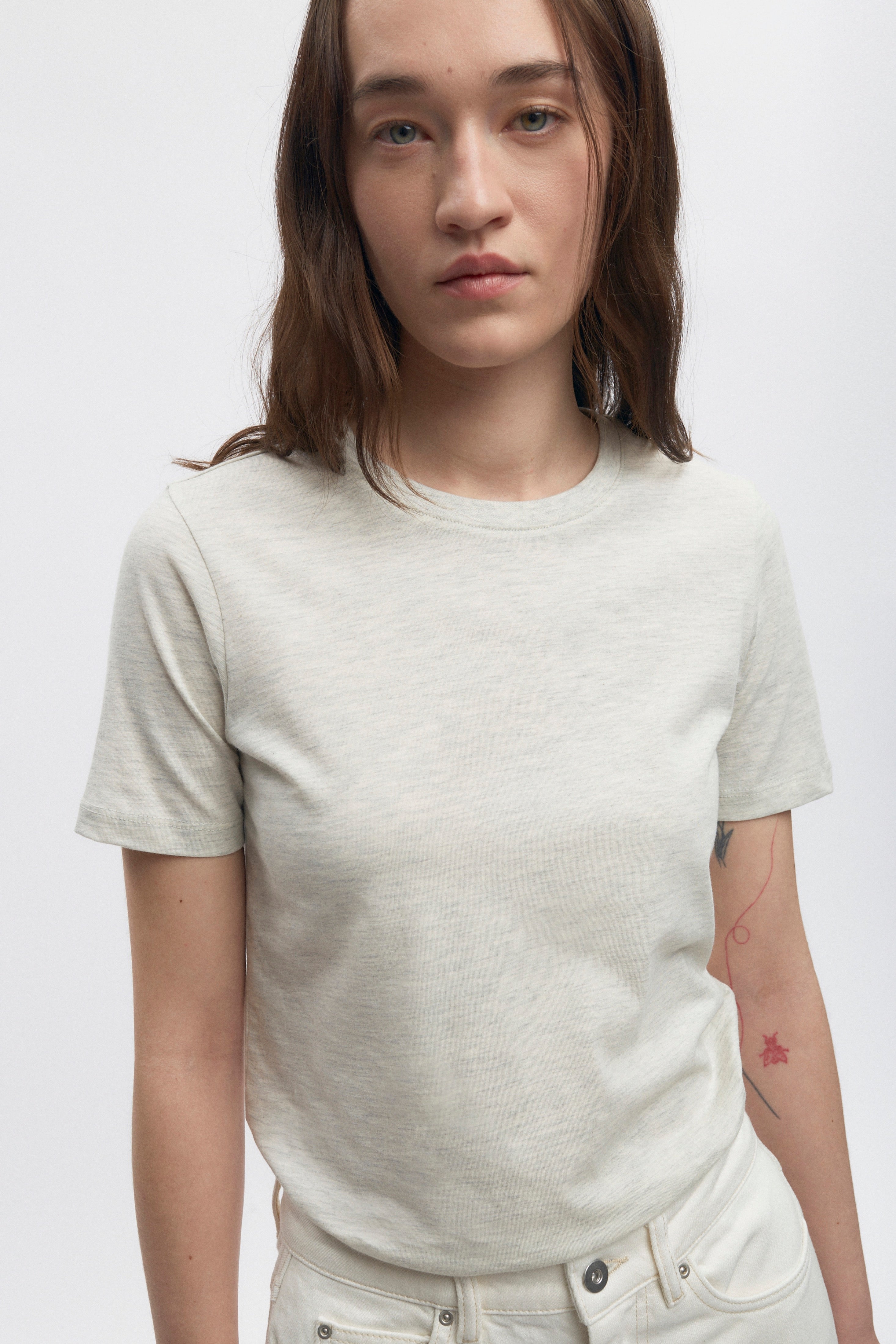 Women's Essential Crew in Oat Melange