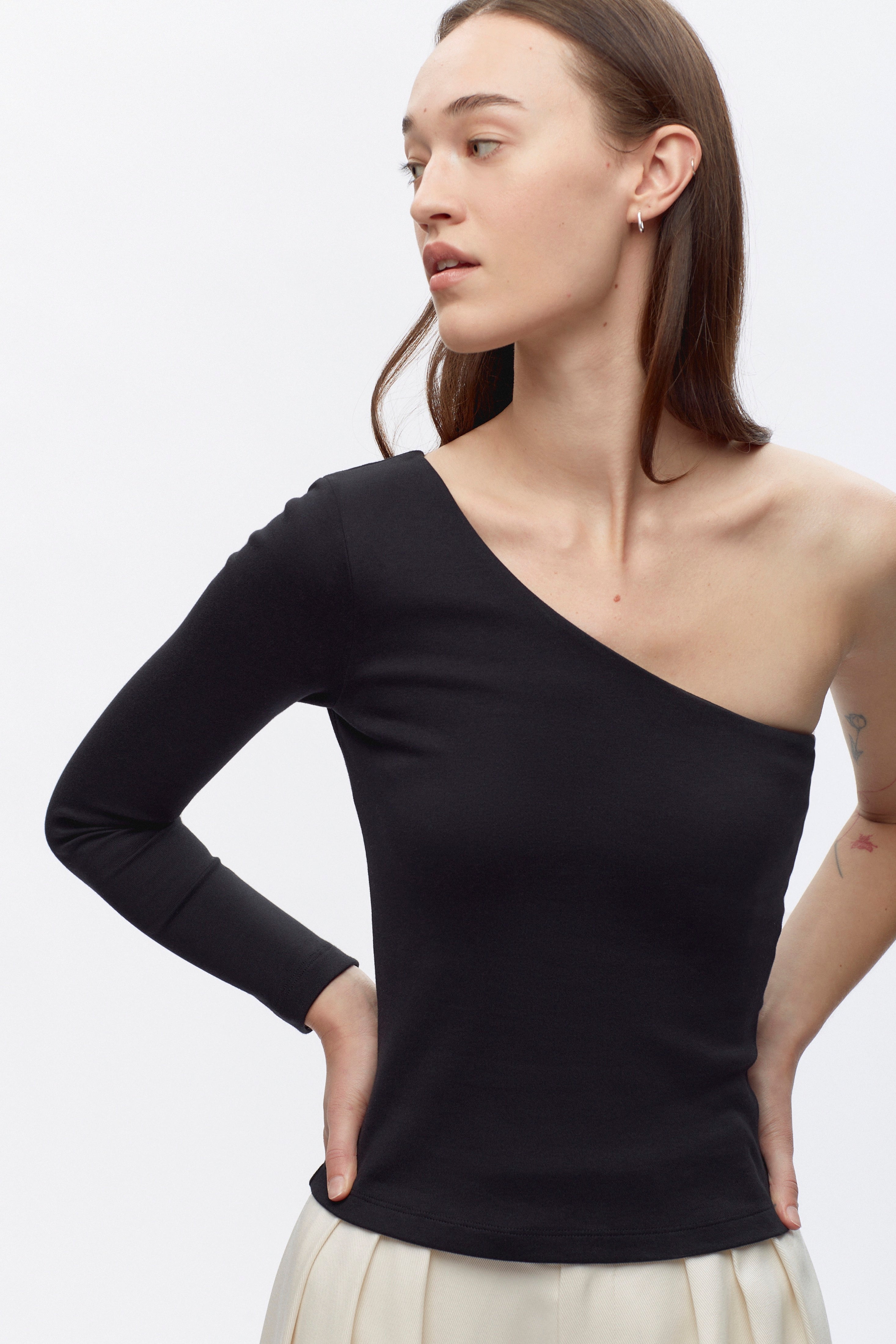 Chemise Faten pour femme en noir