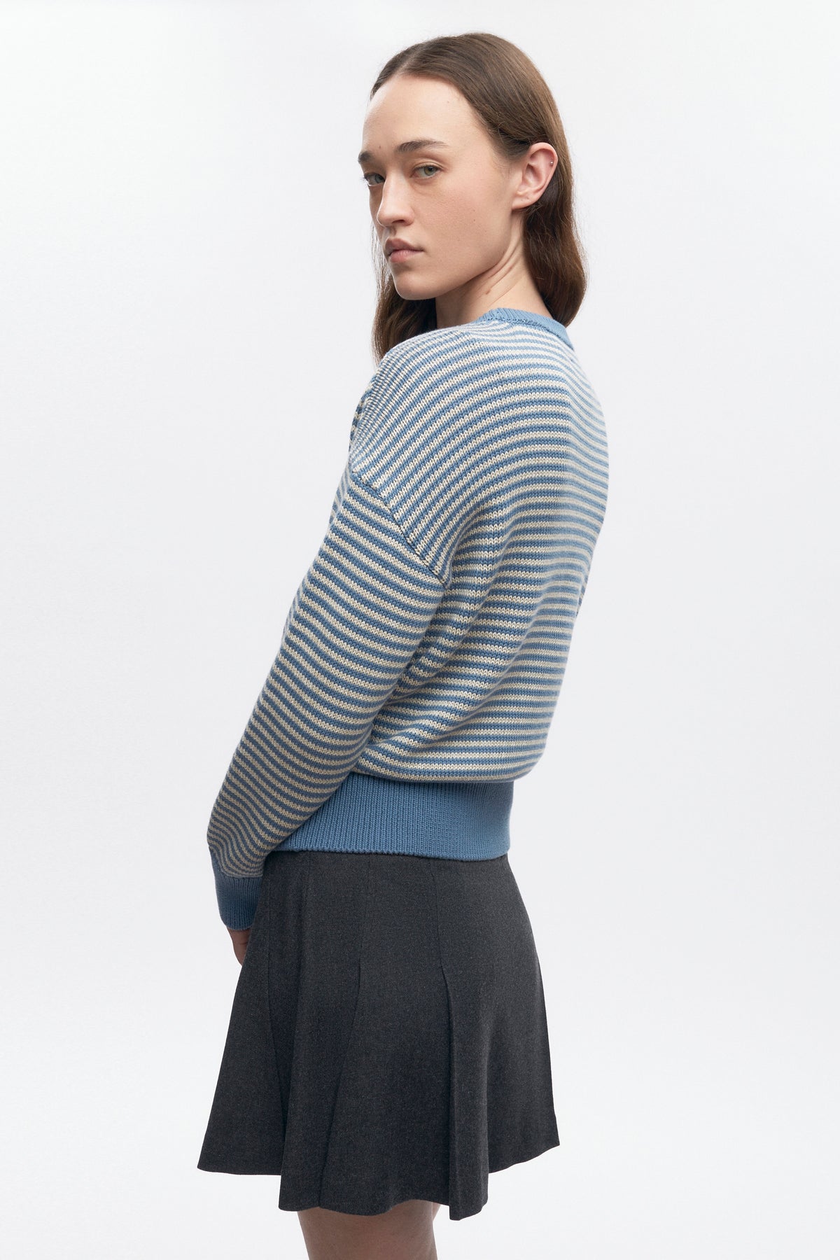 Women's Hamatah Sweater in Delta/Oat Stripe