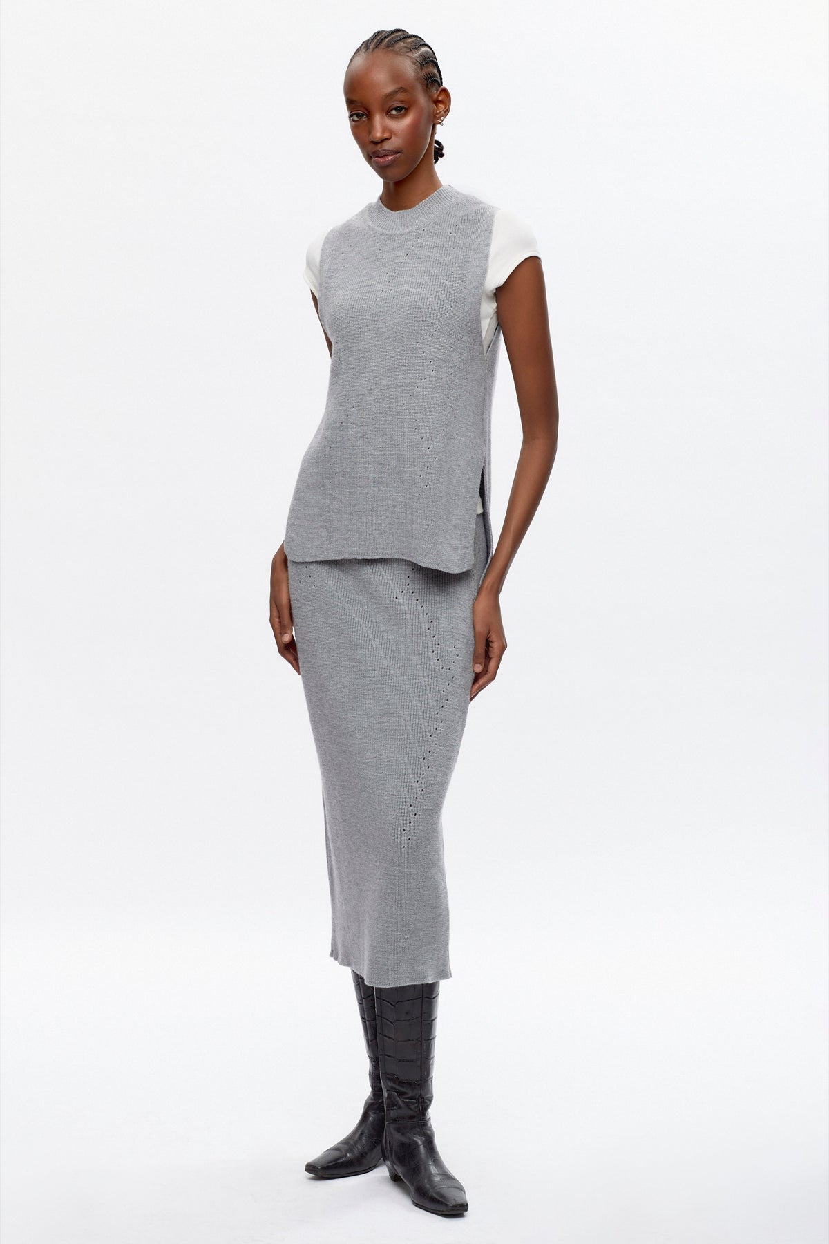 Women's Maadi Skirt in Heather Grey