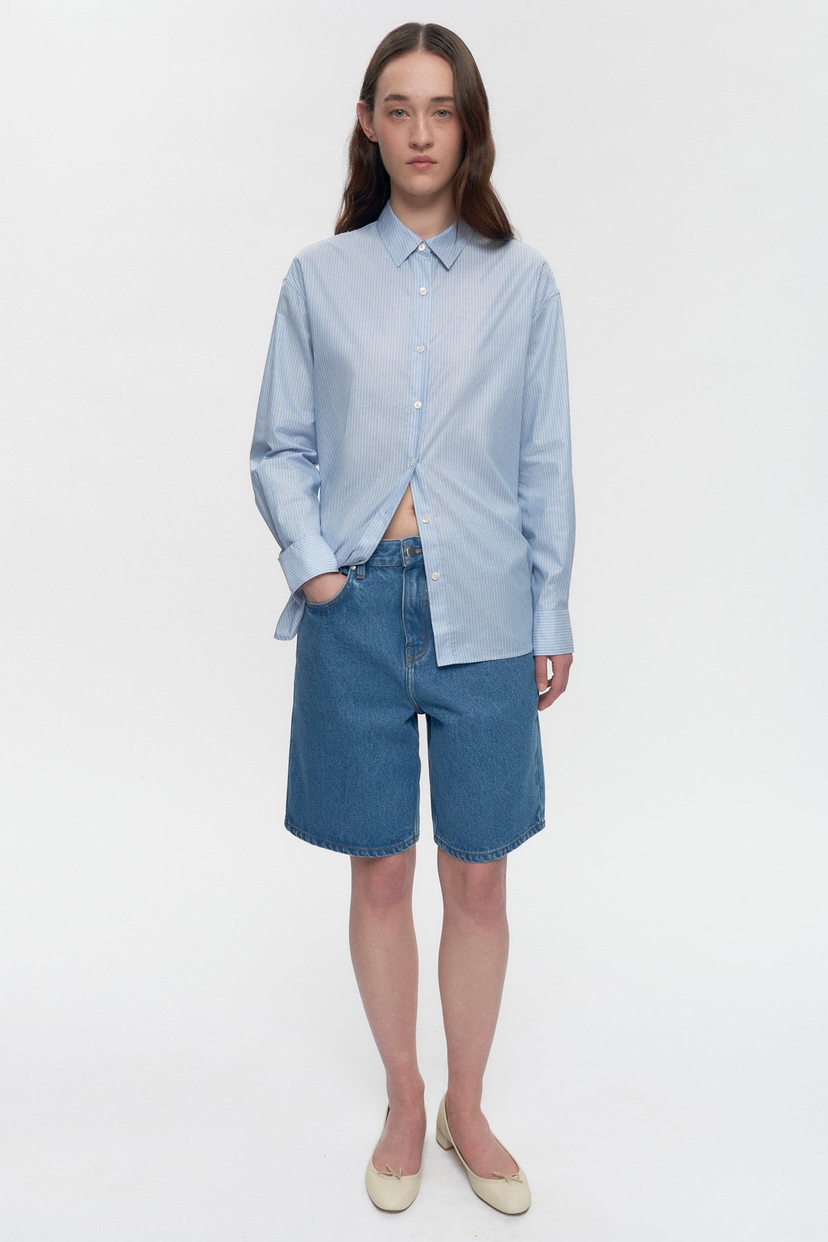 Chemise rayée Merire pour femme en rayures bleues