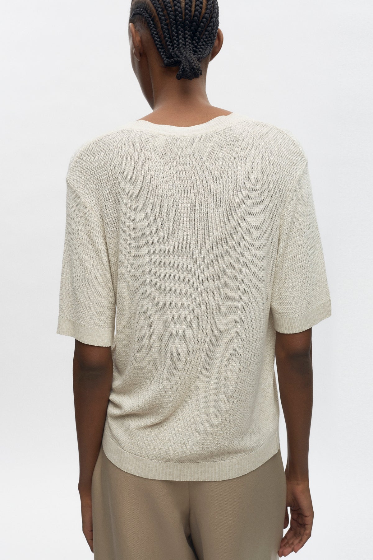 Women's Mesh Tee in Natural