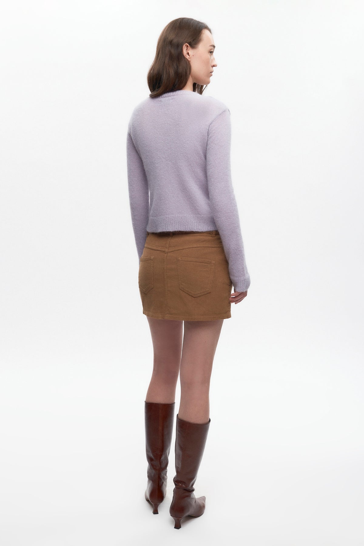 Cardigan duveteux Noor pour femme en mauve