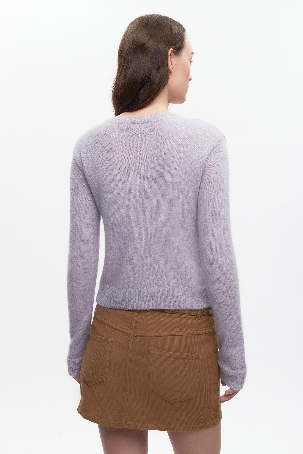 Cardigan duveteux Noor pour femme en mauve
