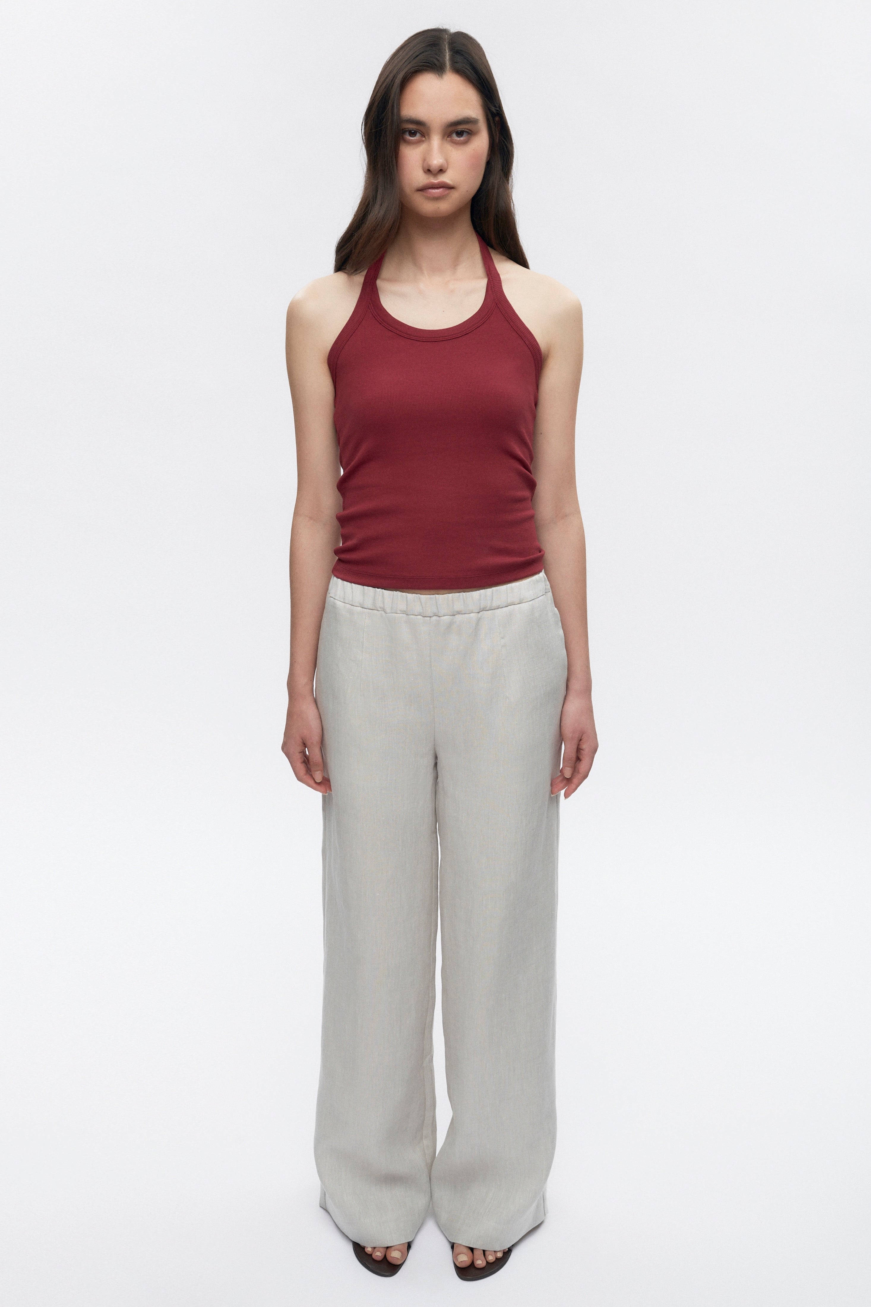 Women's Persea Linen Pull On Pants in Natural