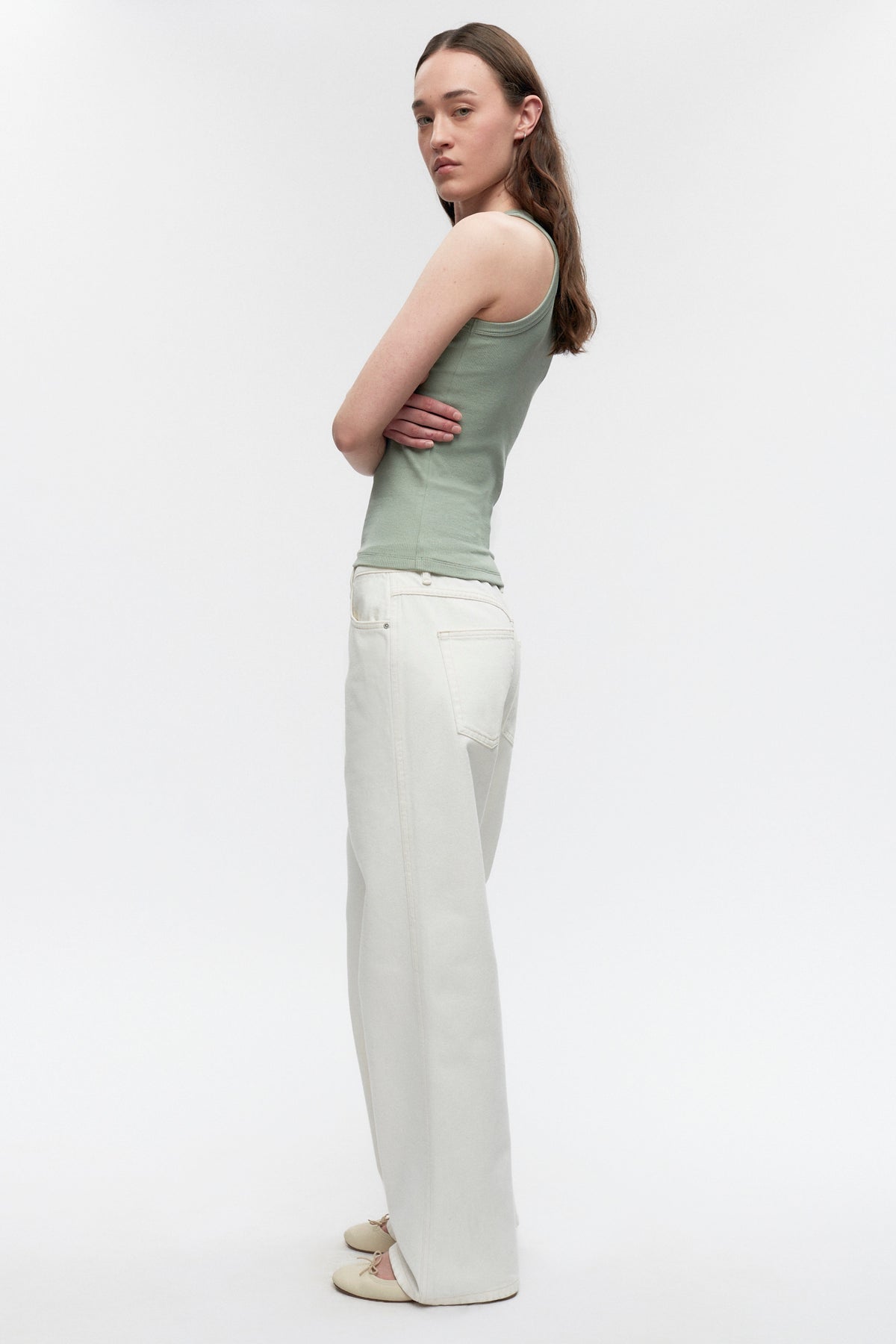Women's Racer Tank in Lily Pad