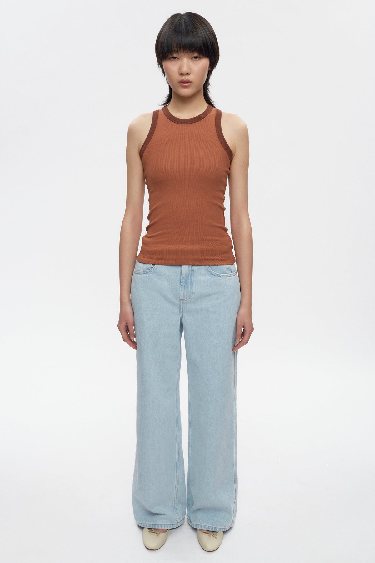 Women's Racer Tank in Sienna/Cappuccino