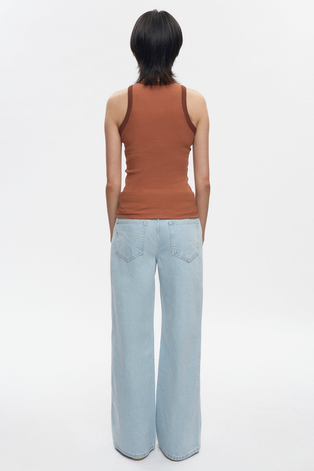Women's Racer Tank in Sienna/Cappuccino