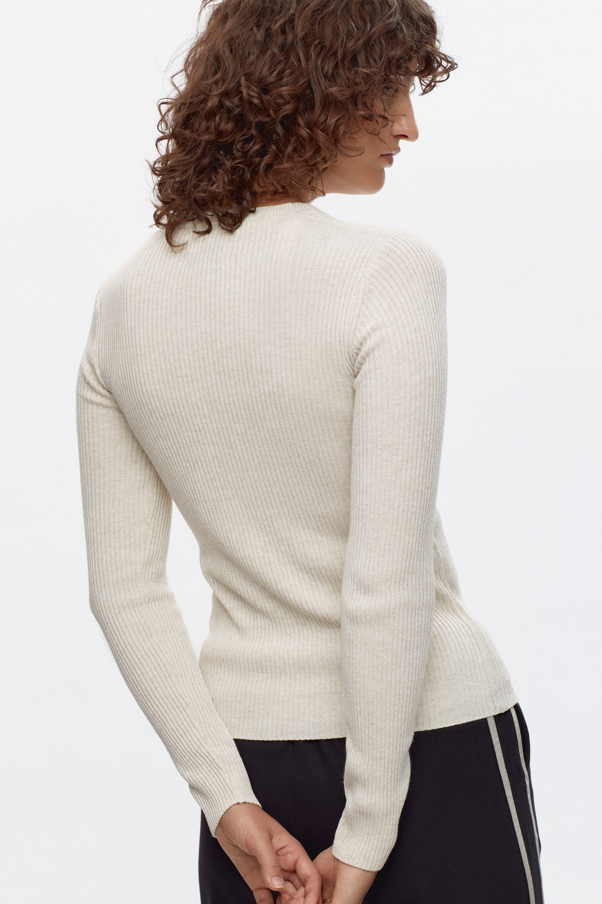 Women's Rib Henley in Natural