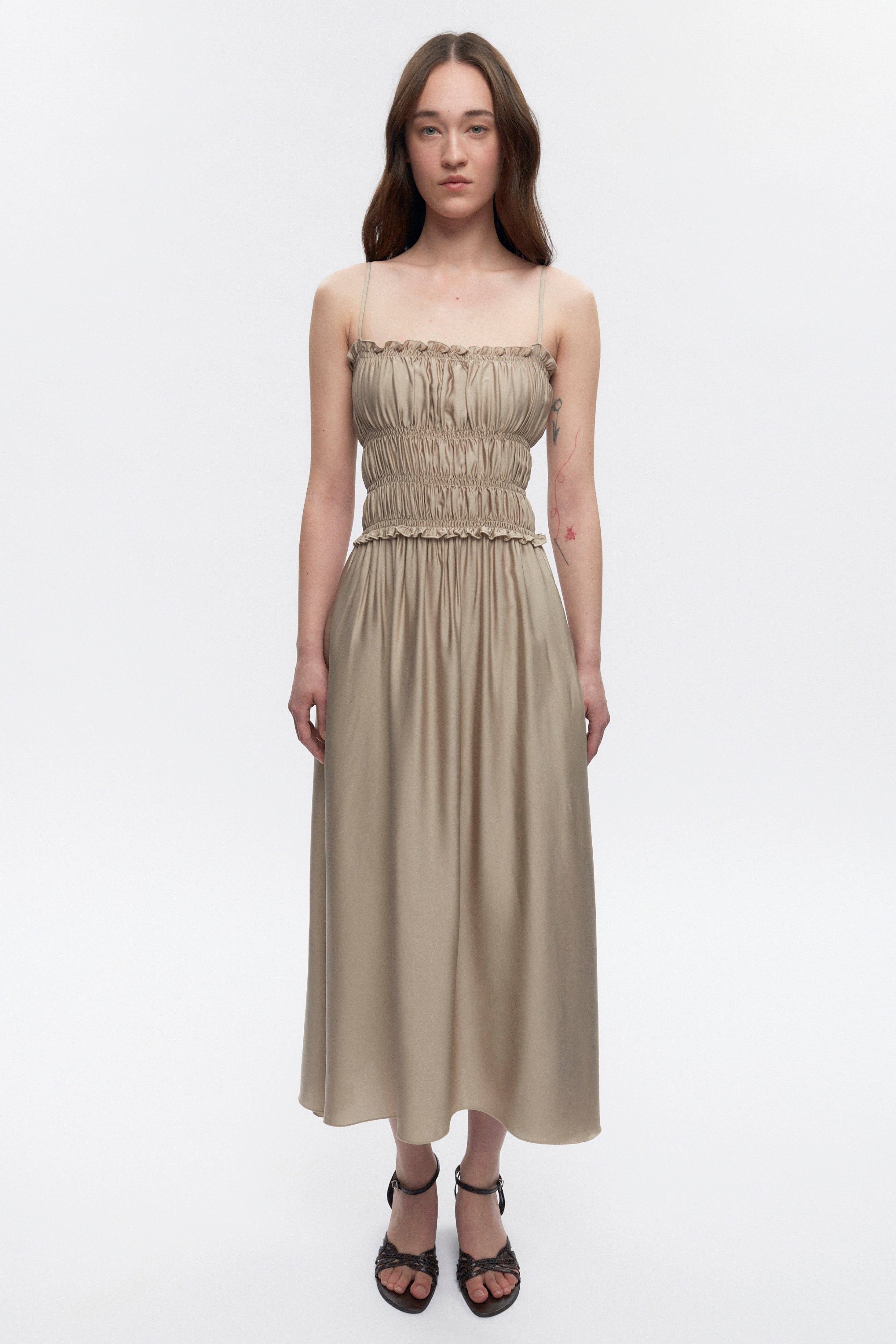 Robe à volants pour femmes en fog