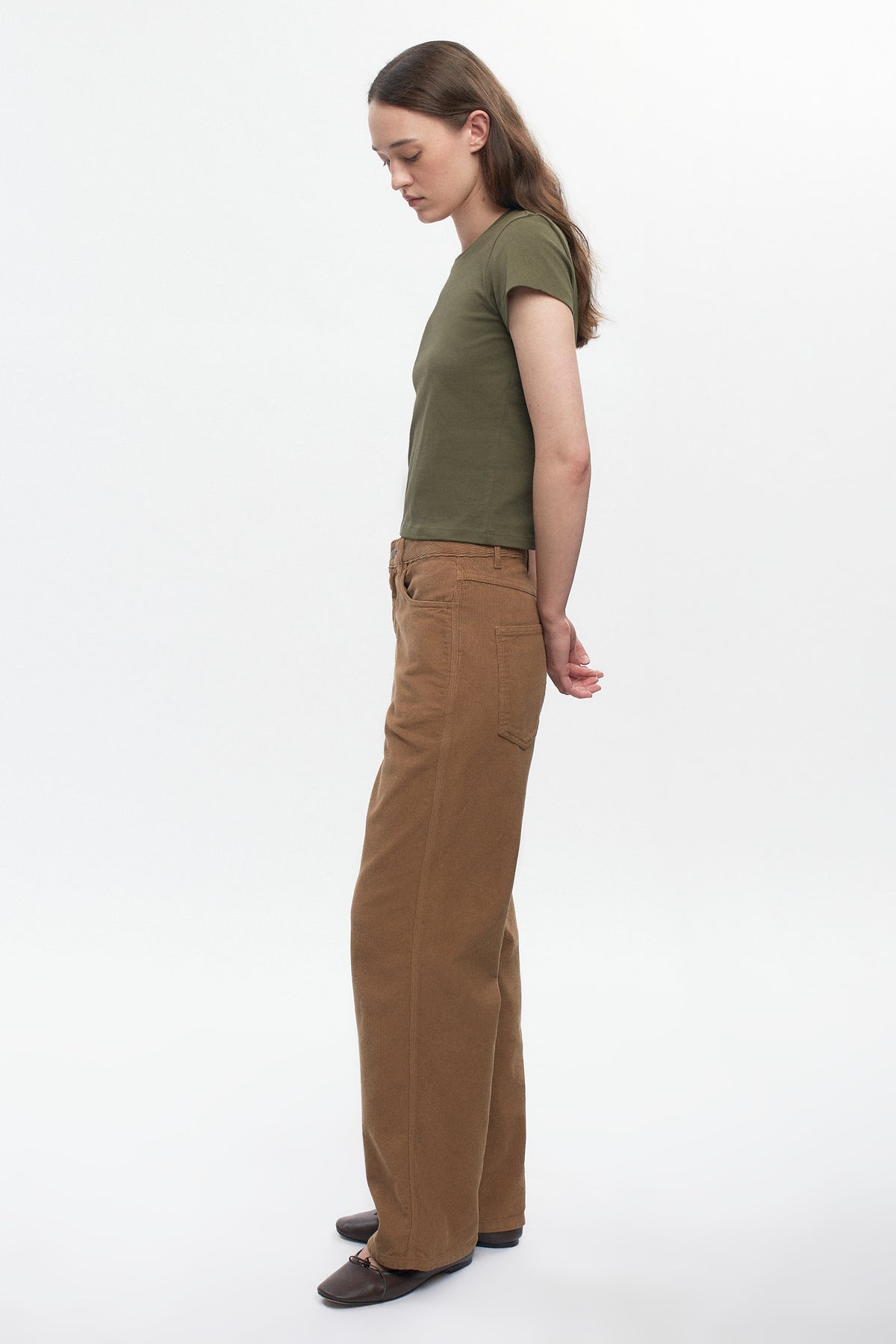 Women's Shrunken Tee in Olive