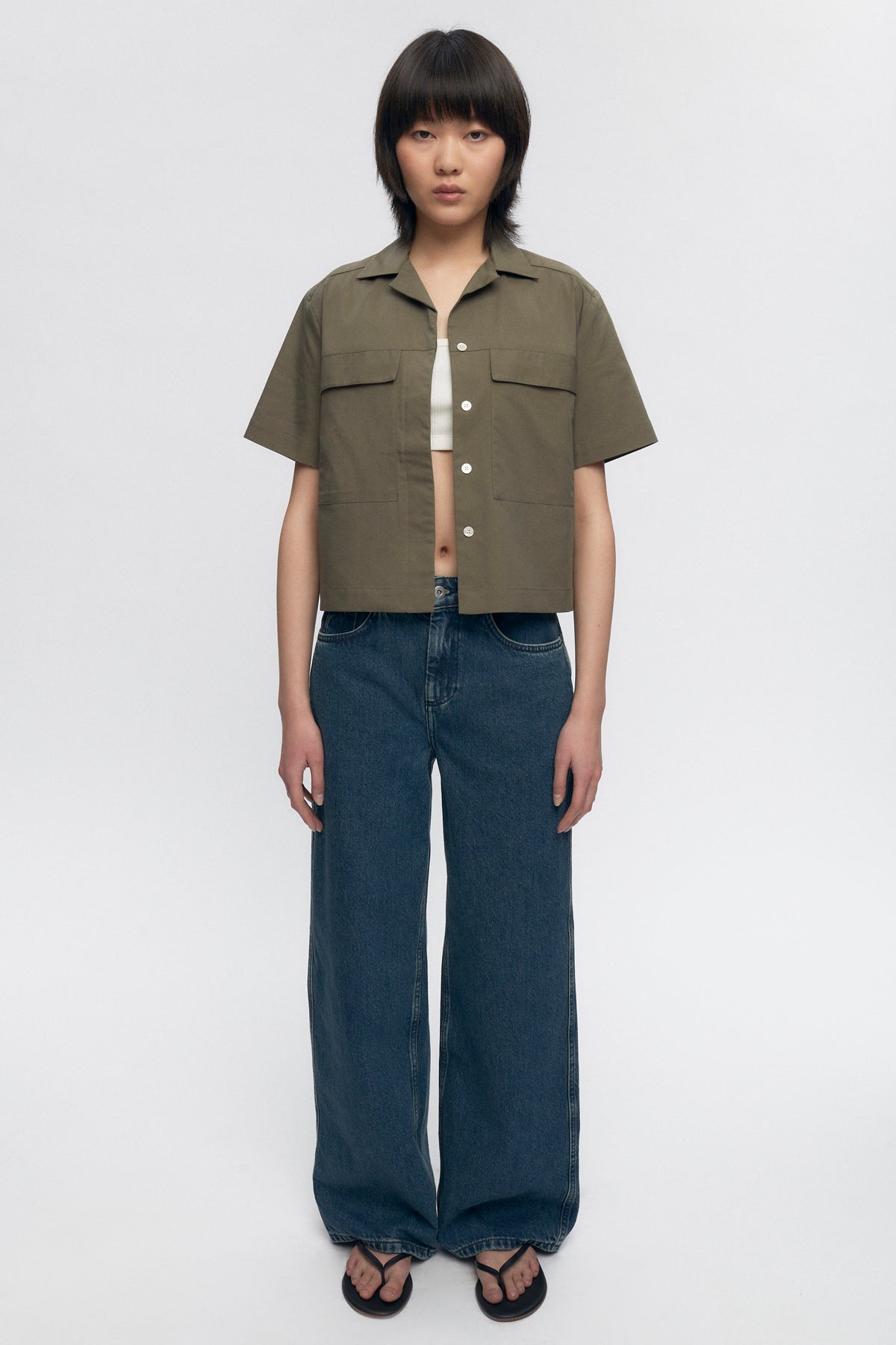 Chemise utilitaire pour femmes en olive