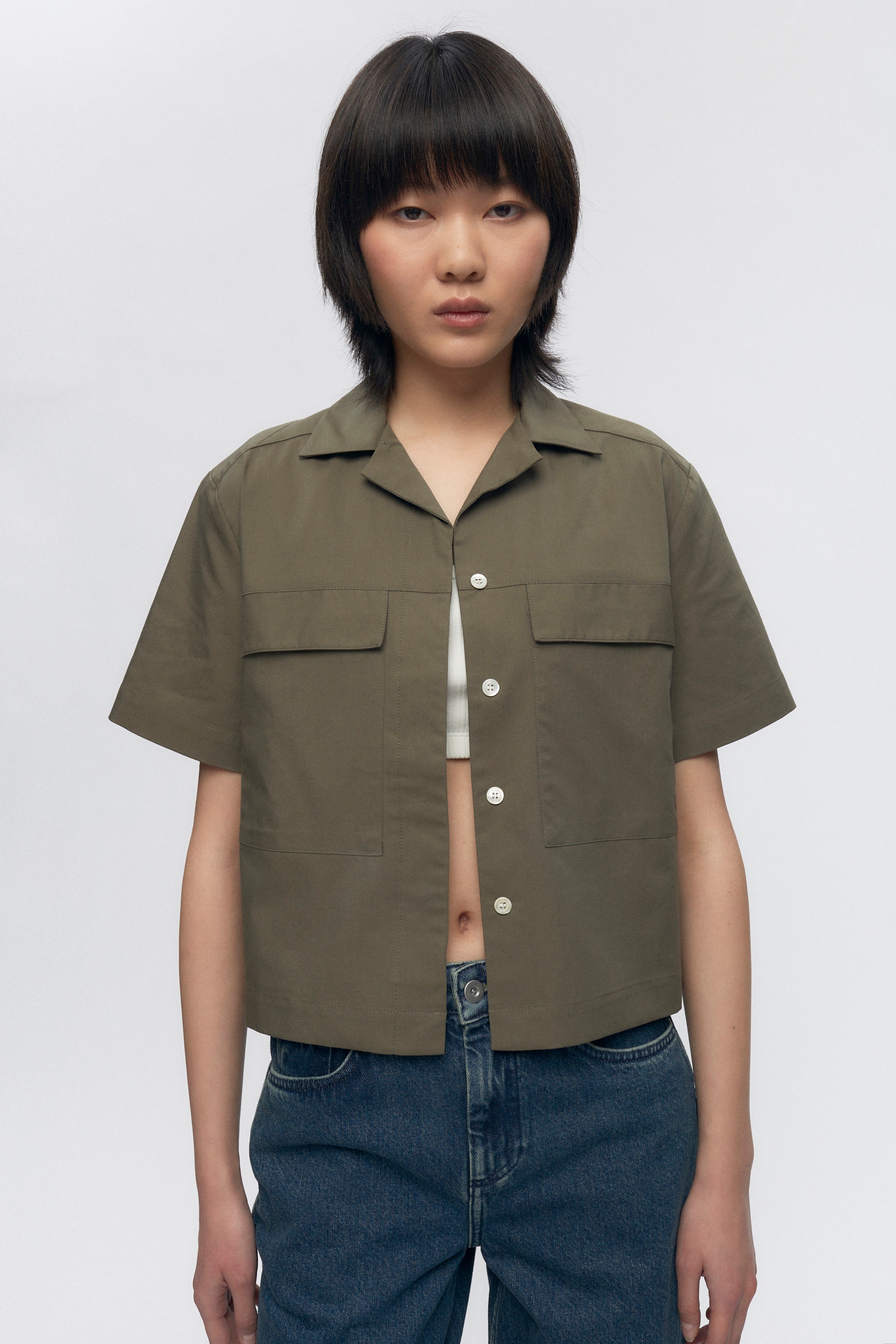 Chemise utilitaire pour femmes en olive