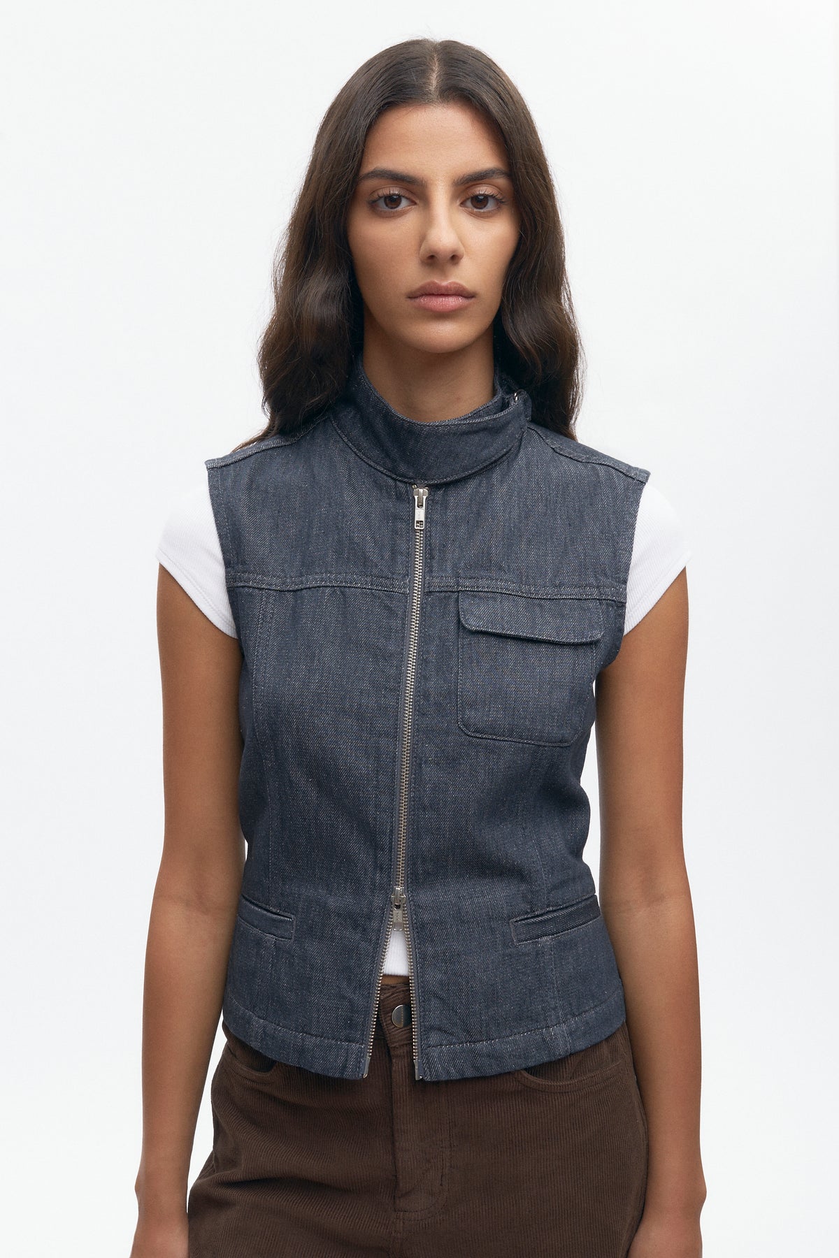 Women's Utility Vest in Grey