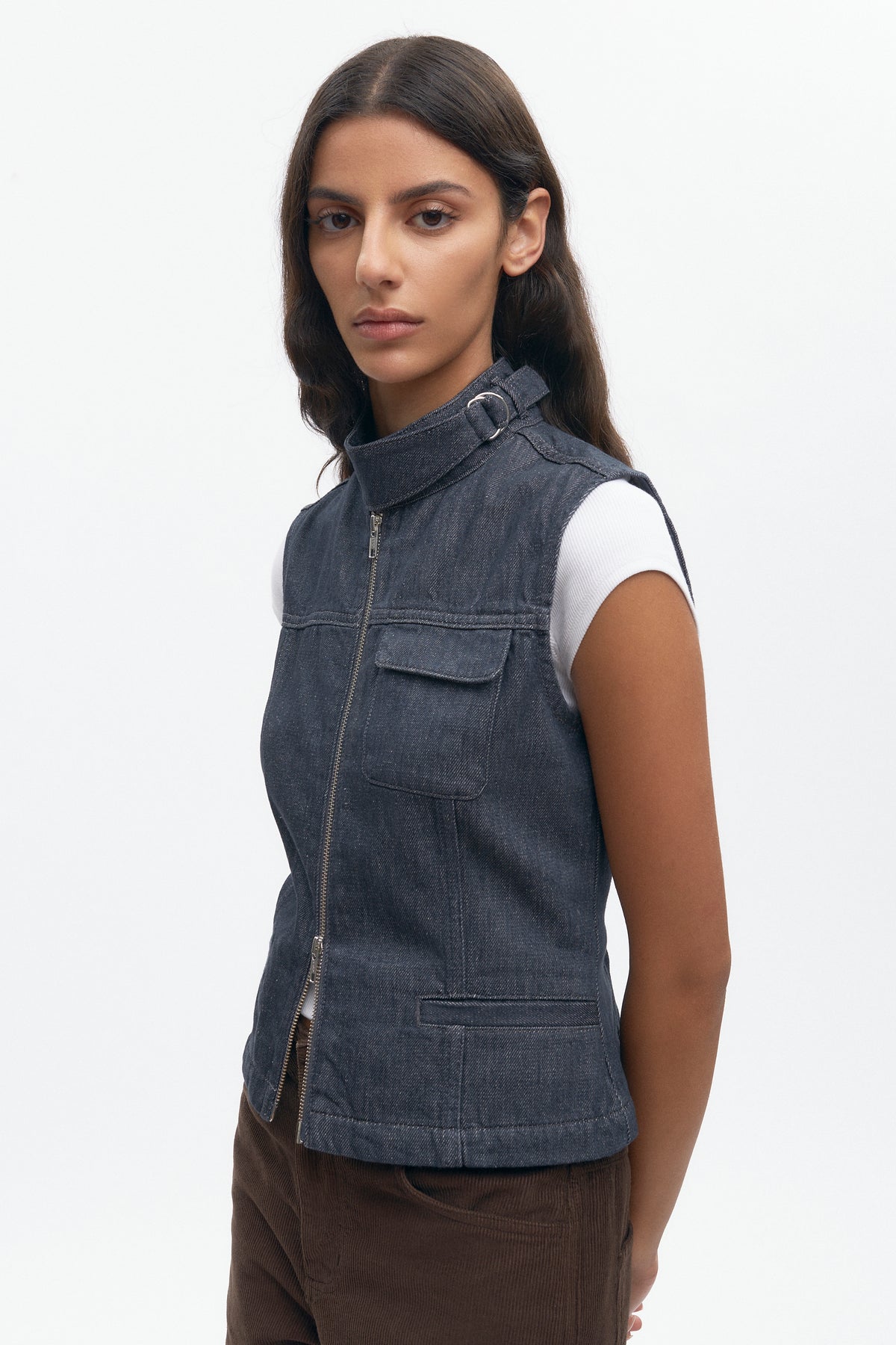 Women's Utility Vest in Grey