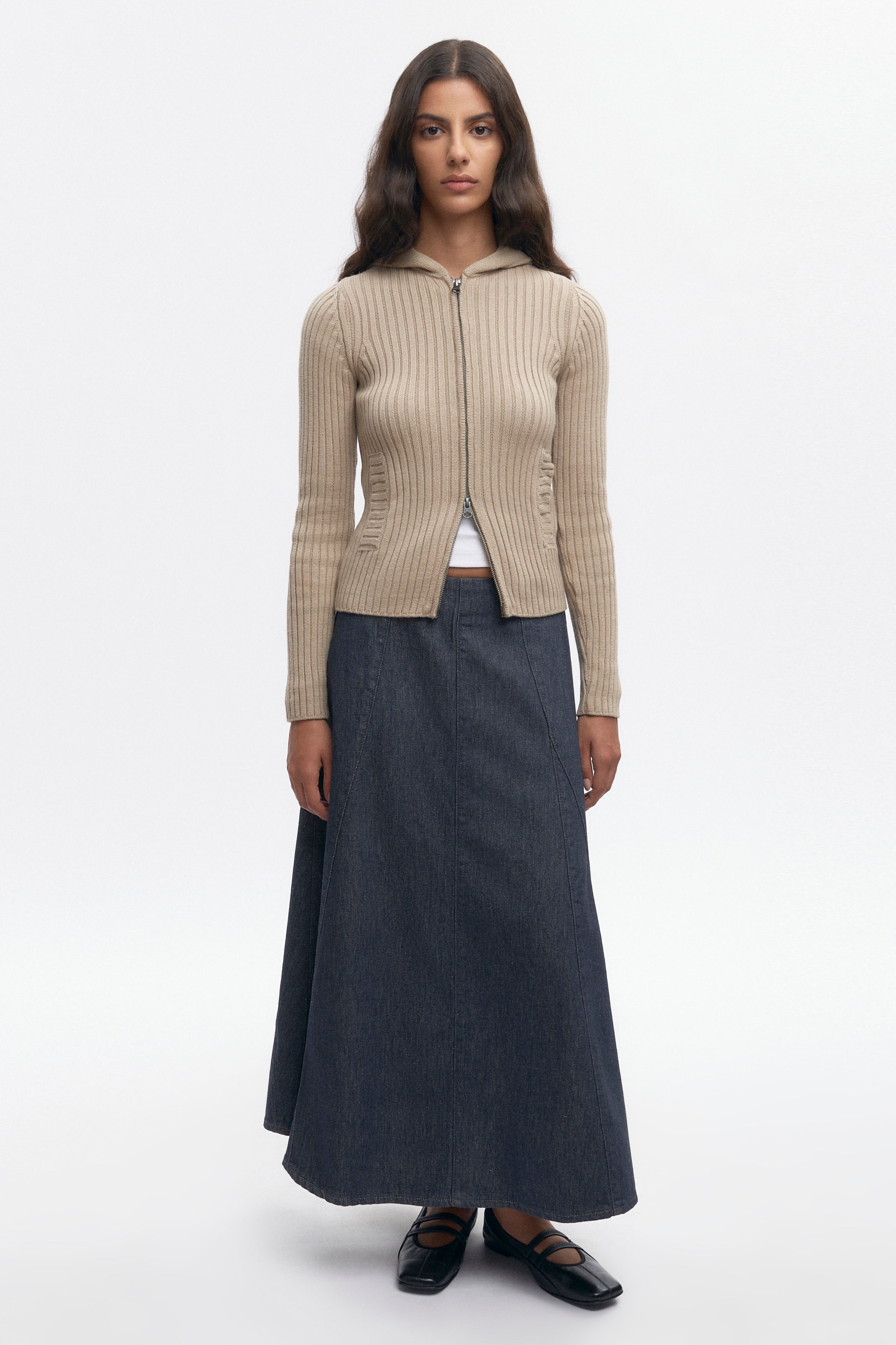 Jupe en denim Wave pour femme en gris