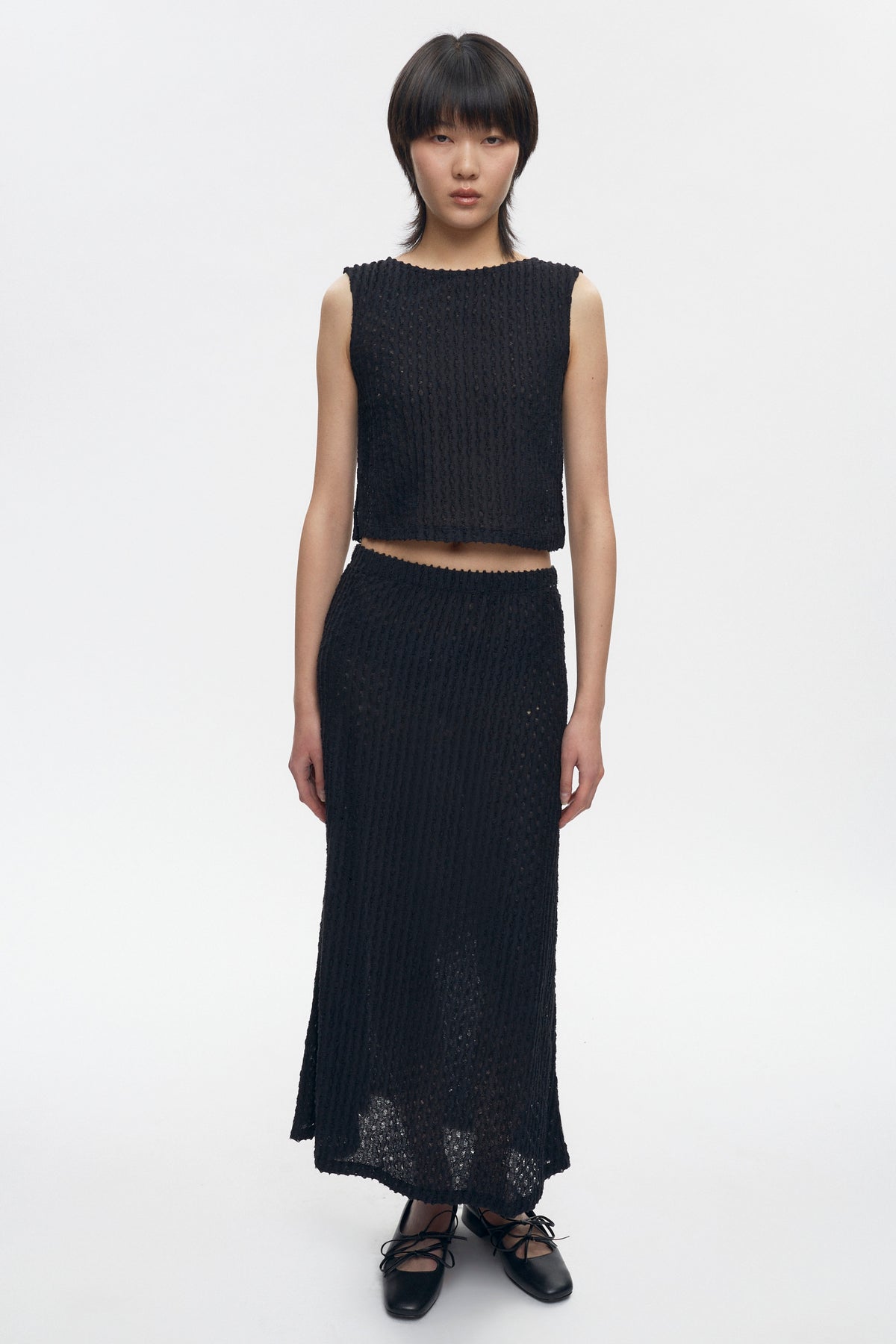 Women's Yasmina Boatneck Tank in Black