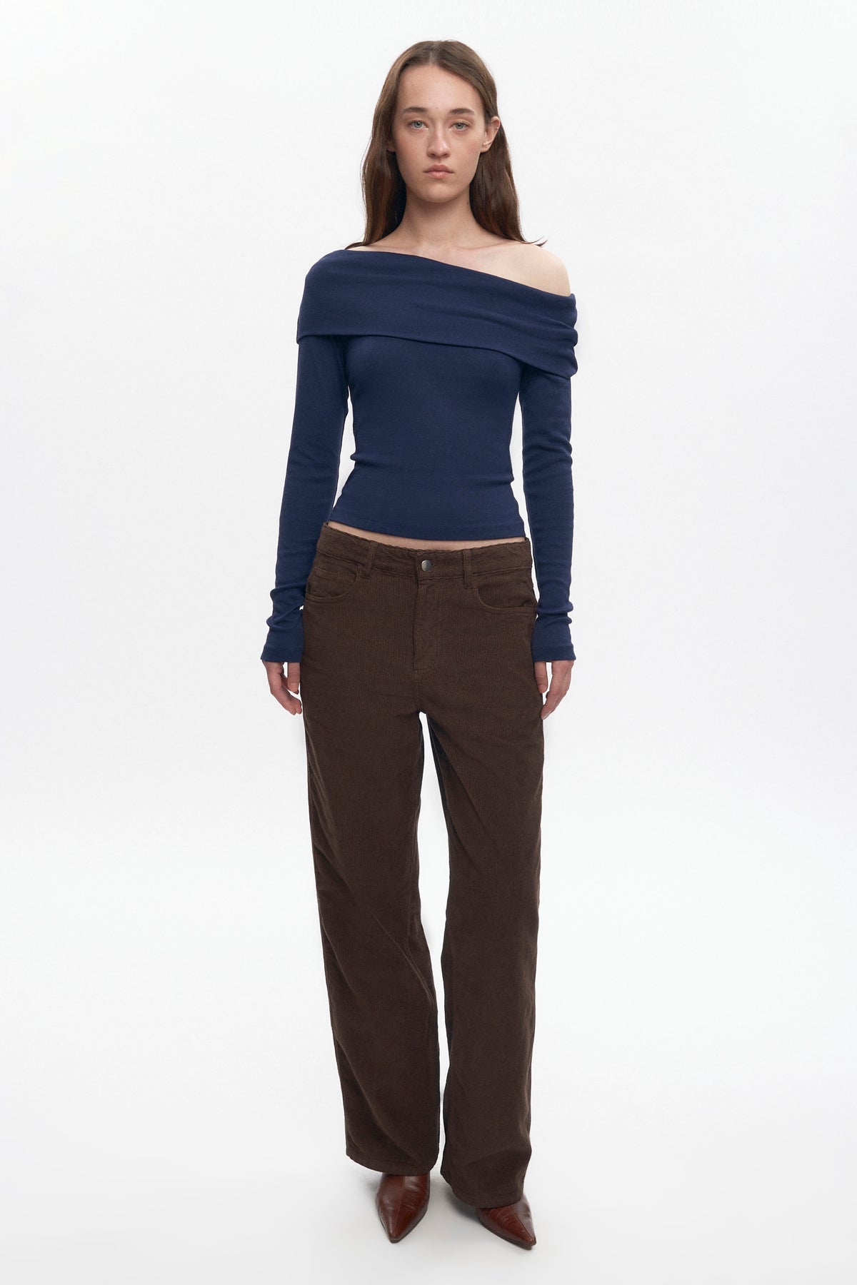 Women's Zahra Off Shoulder Longsleeve in Midnight