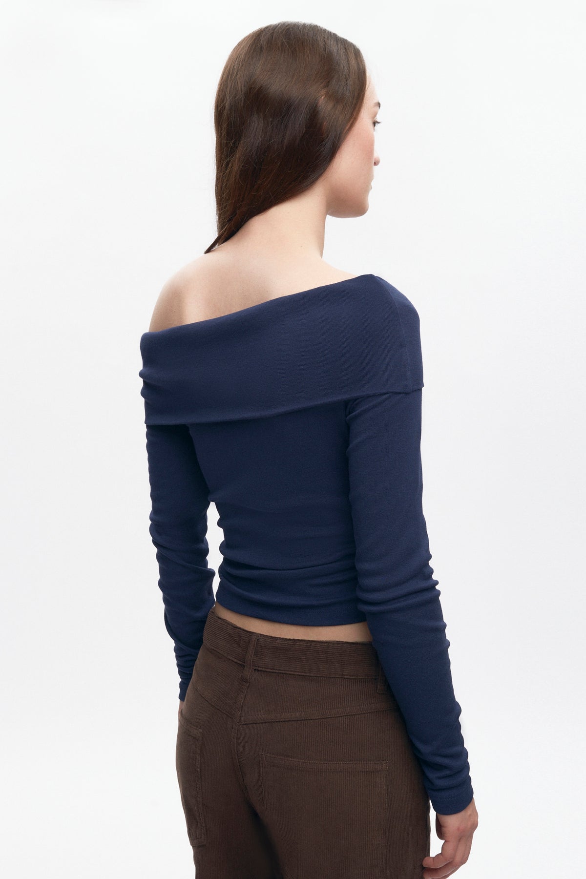 Women's Zahra Off Shoulder Longsleeve in Midnight