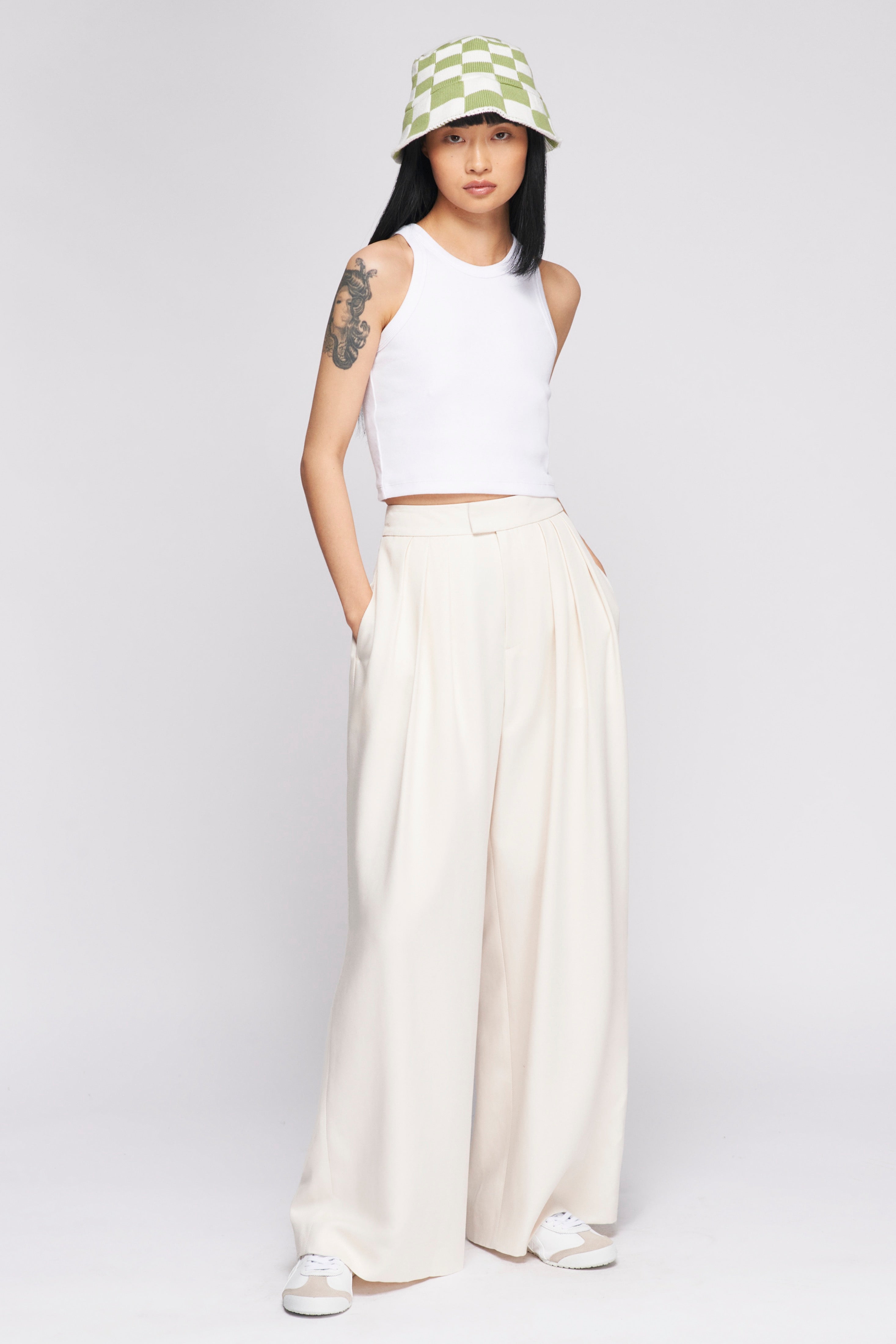 Pantalon Plaza pour Femme en Albâtre