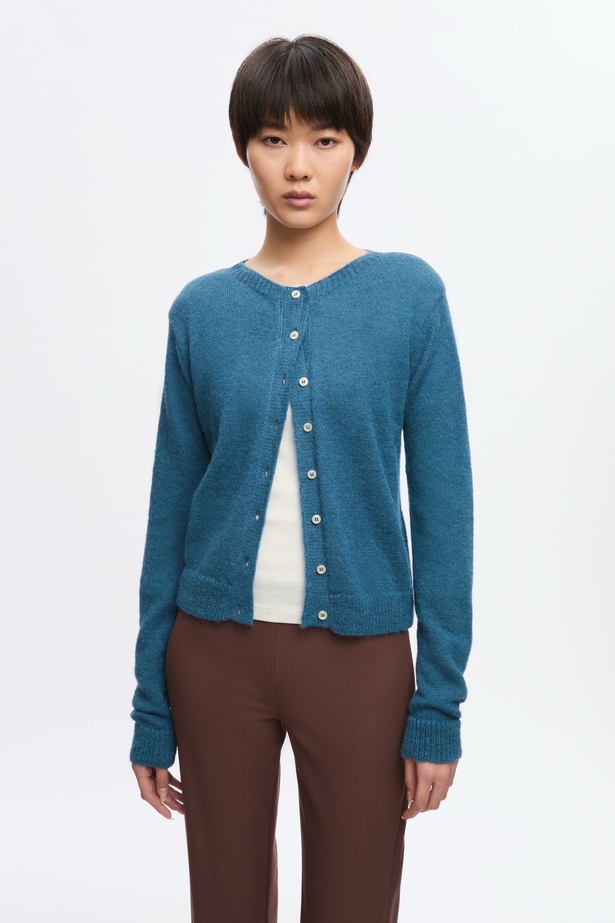 Cardigan Noor Fuzzy pour femme en delta