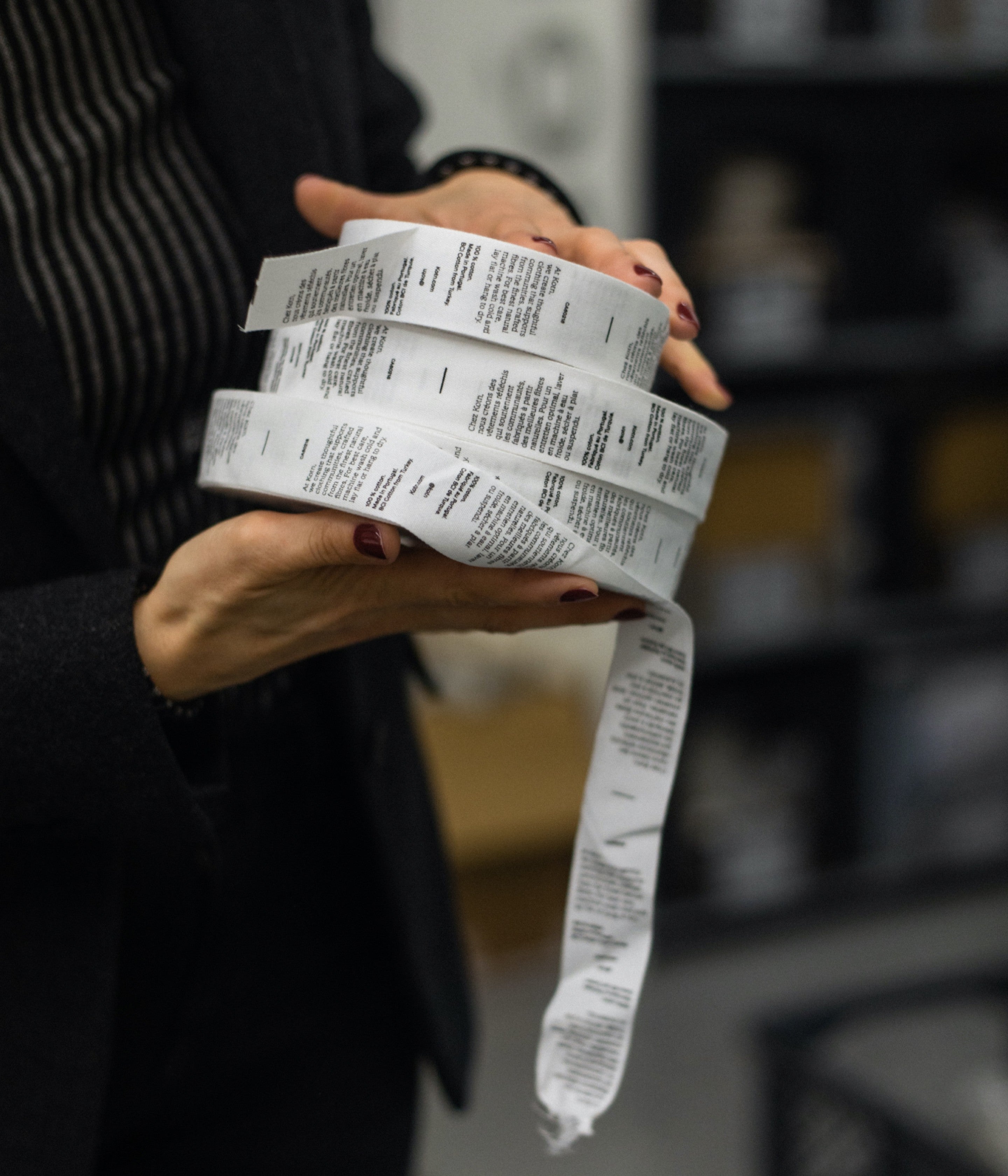 Rolls of care labels