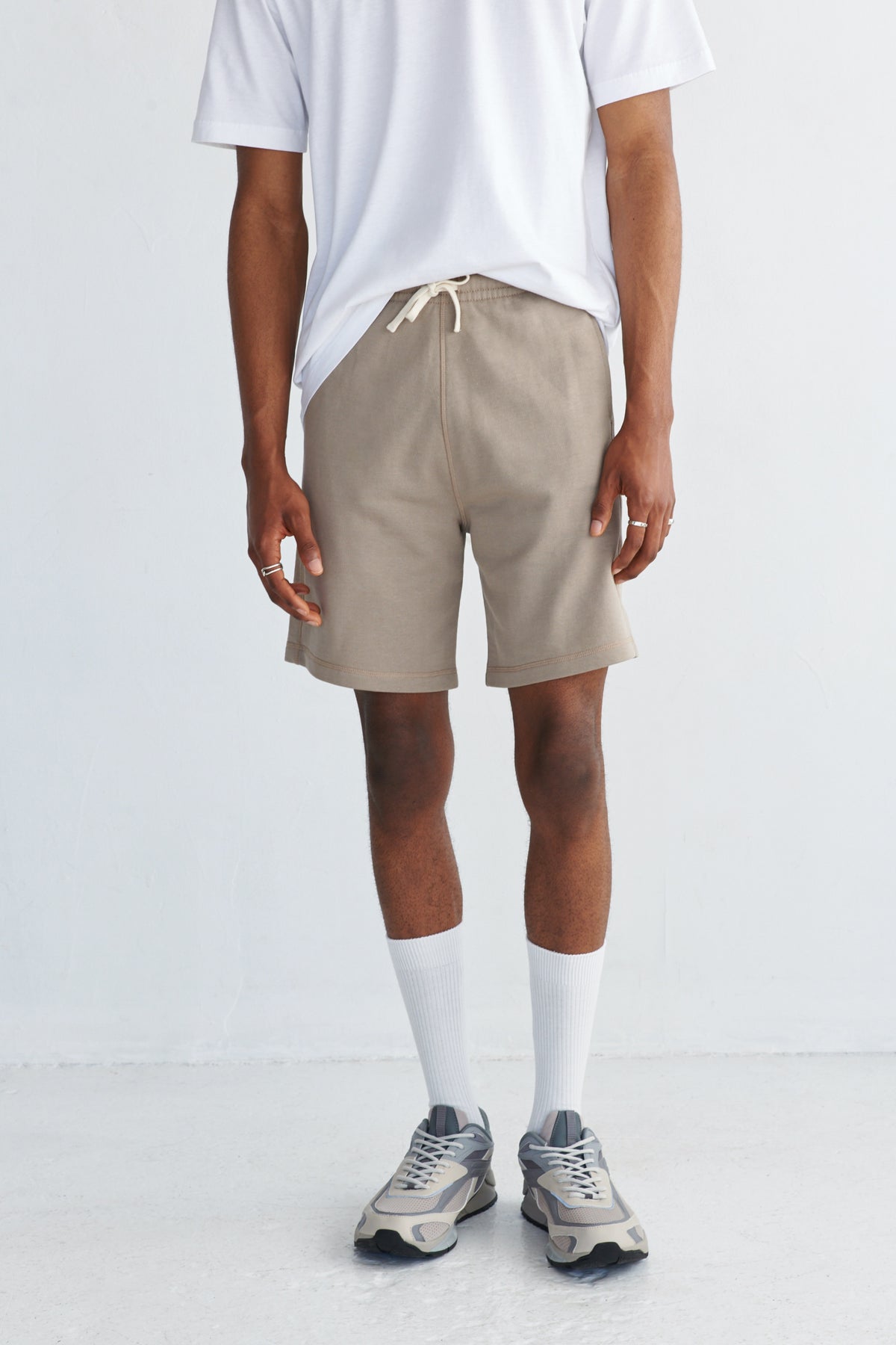 Terry Sweatshort in Taupe