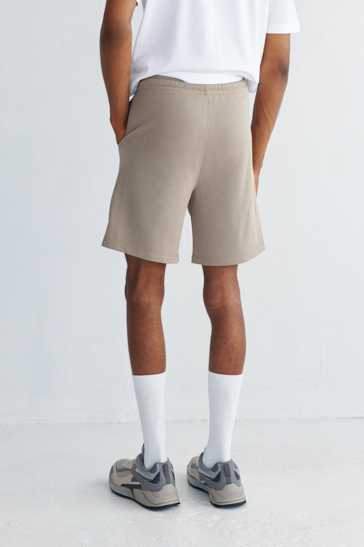 Terry Sweatshort in Taupe