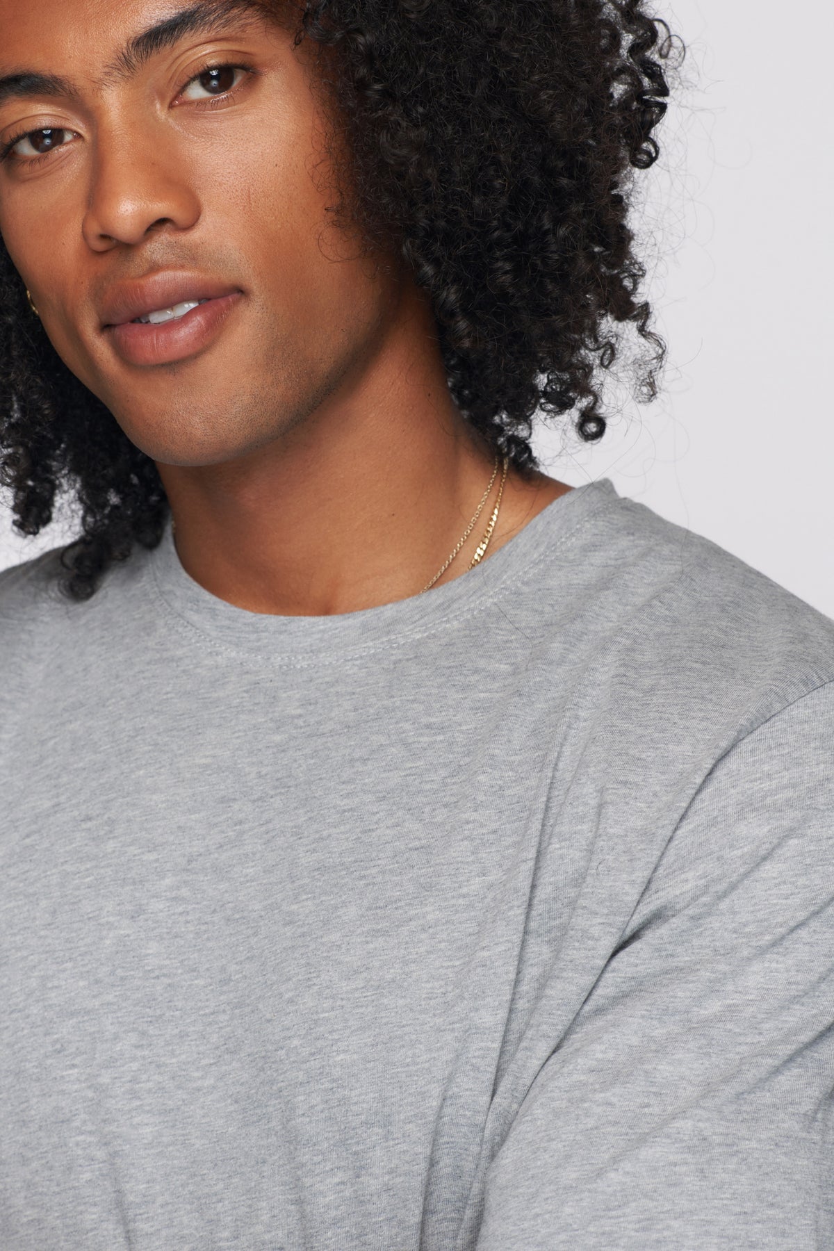 Men's Essential Crew in Heather Grey